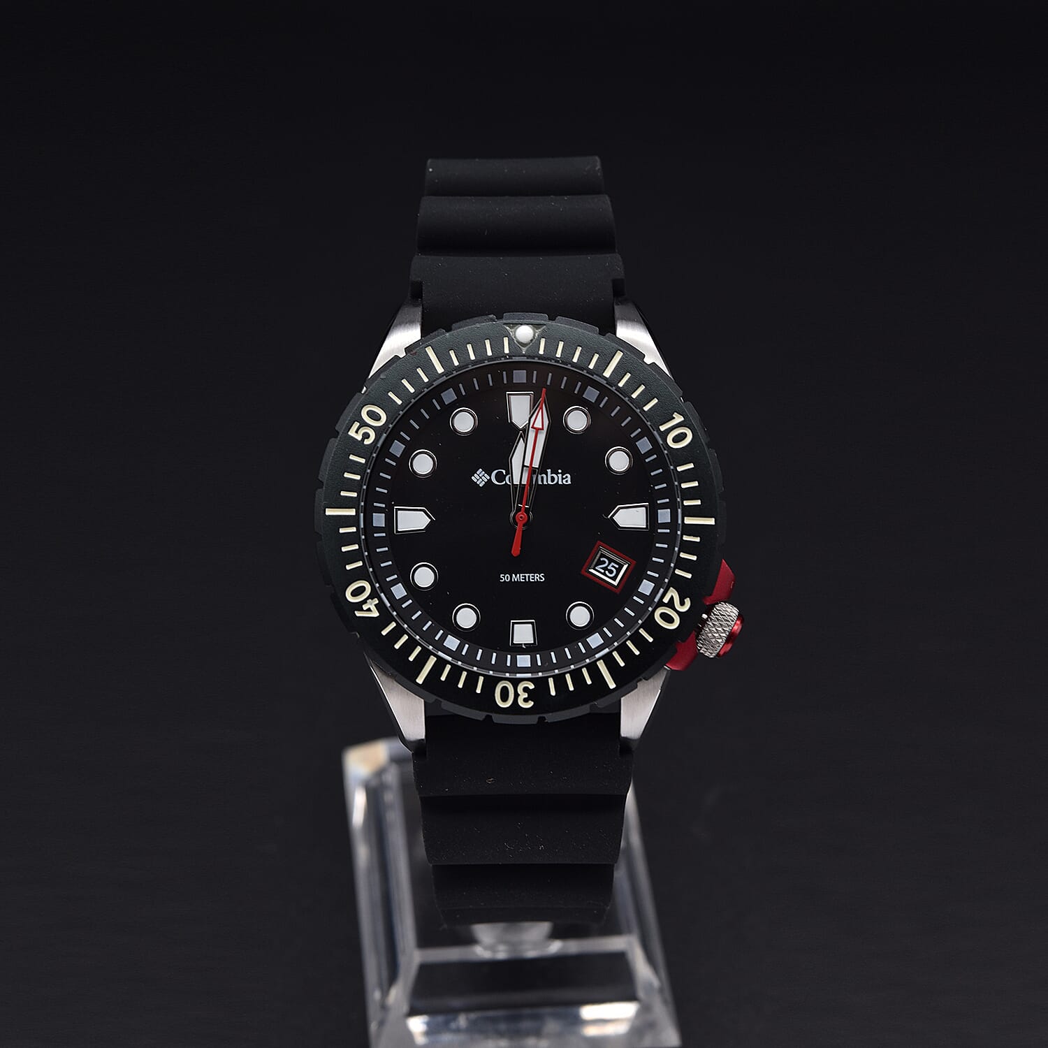 Columbia Pacific Outlander Black 3-Hand Date Black Silicone Watch