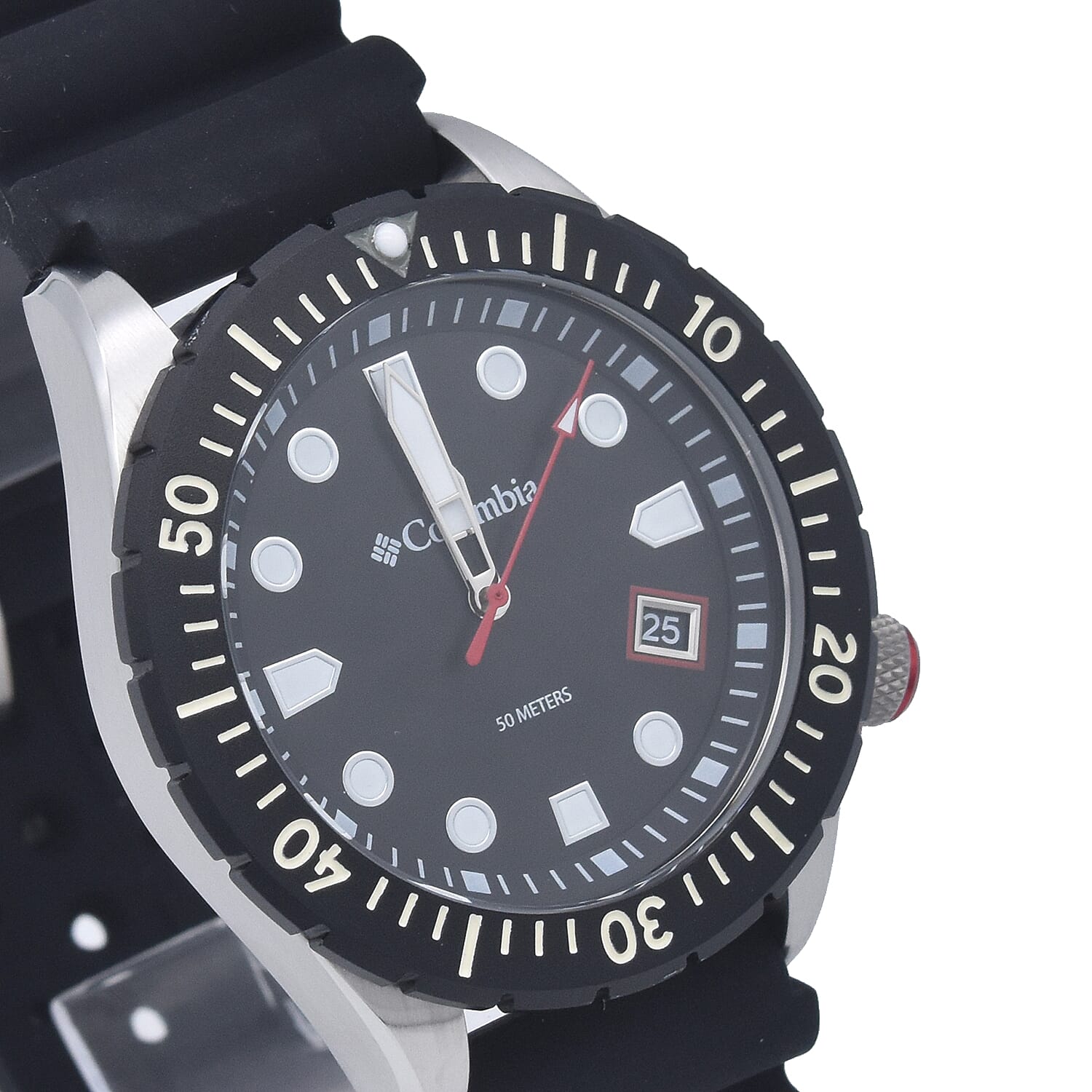 Columbia Pacific Outlander Black 3-Hand Date Black Silicone Watch