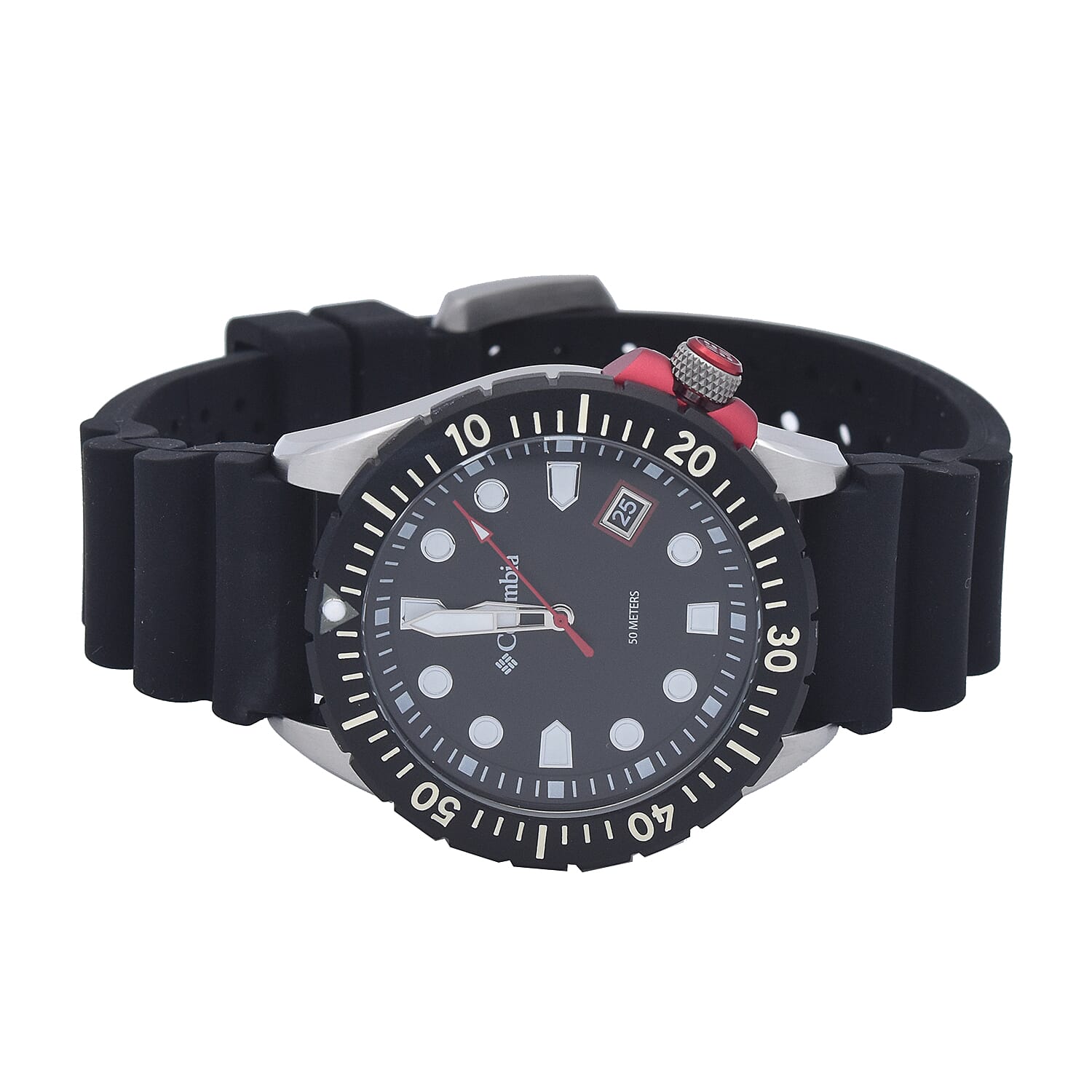 Columbia Pacific Outlander Black 3-Hand Date Black Silicone Watch