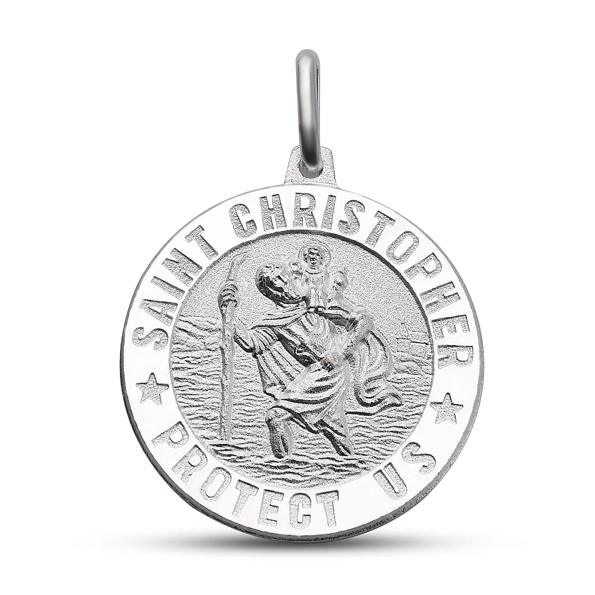 Italian Made - Sterling Silver St. Christopher Pendant Silver Wt.5.00 Gms