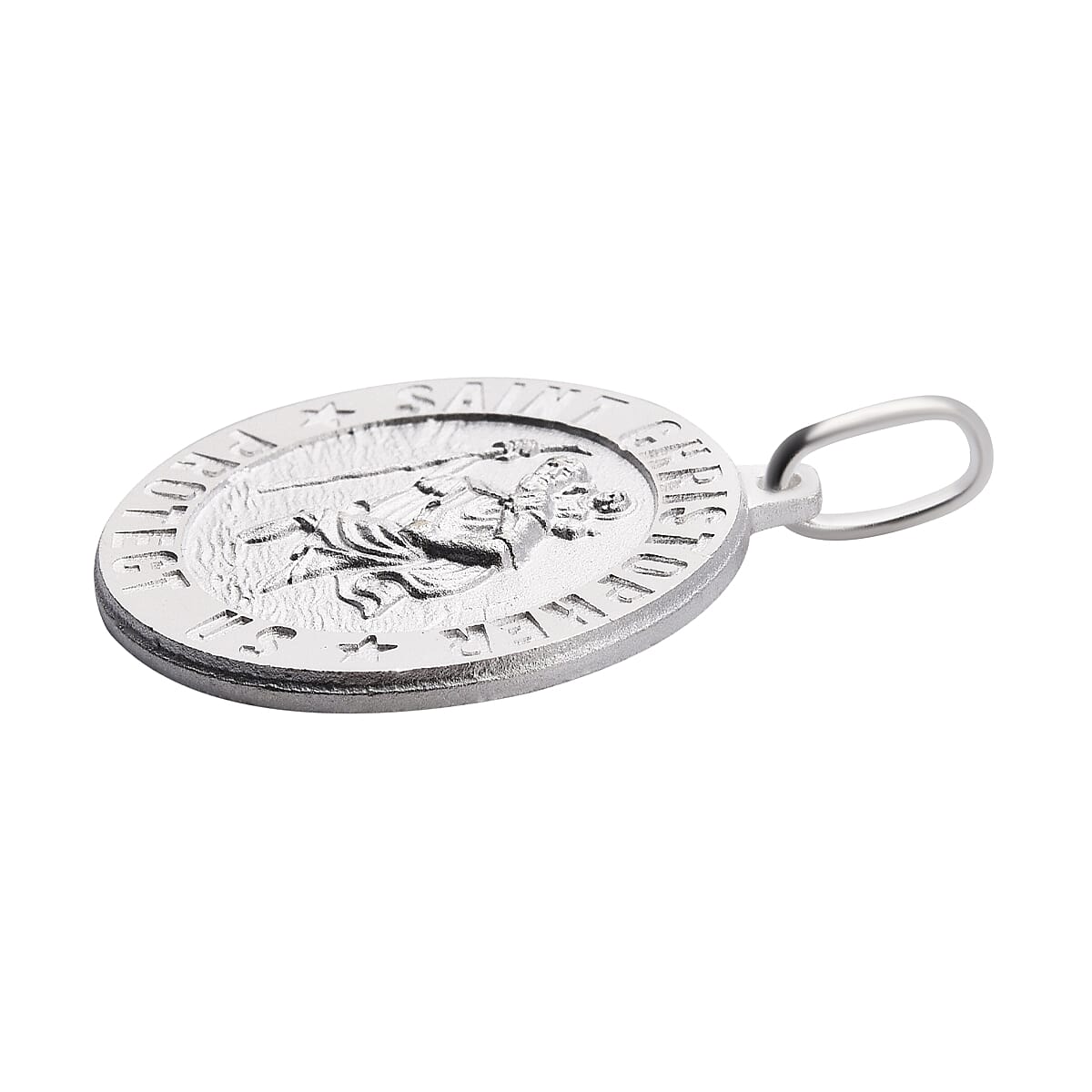 Italian Made - Sterling Silver St. Christopher Pendant Silver Wt.5.00 Gms