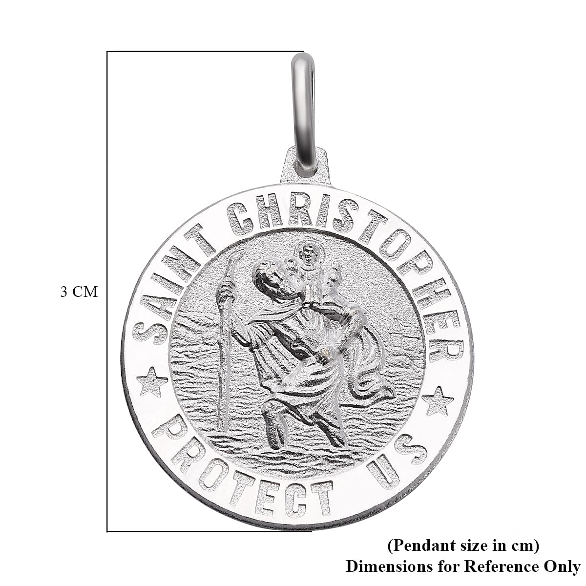 Italian Made - Sterling Silver St. Christopher Pendant Silver Wt.5.00 Gms