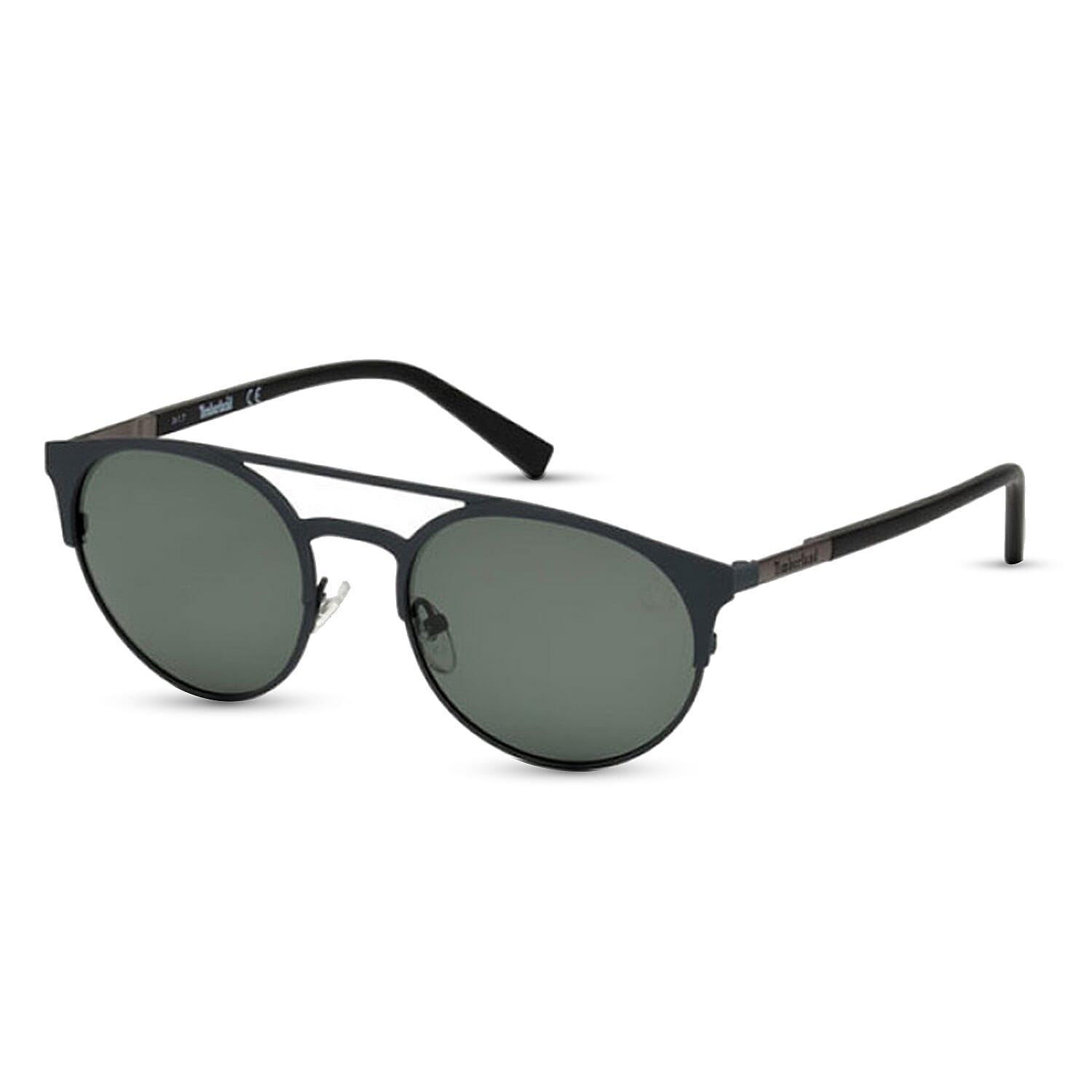 TIMBERLAND Black Round Sunglasses with Black Lenses