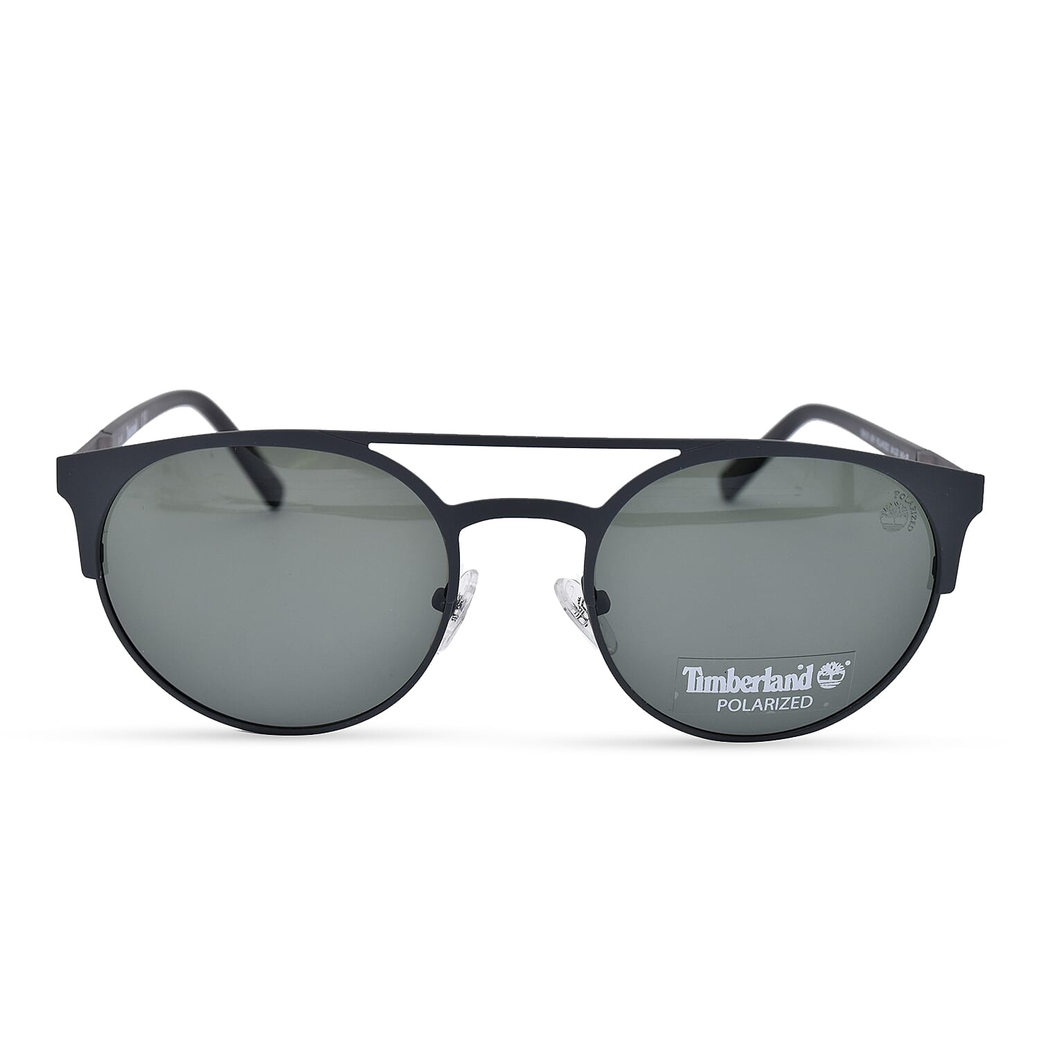 TIMBERLAND Black Round Sunglasses with Black Lenses