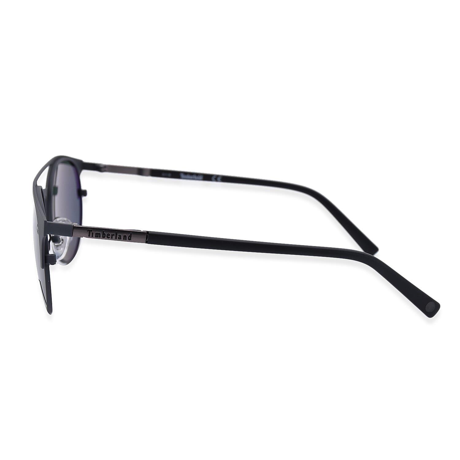 TIMBERLAND Black Round Sunglasses with Black Lenses