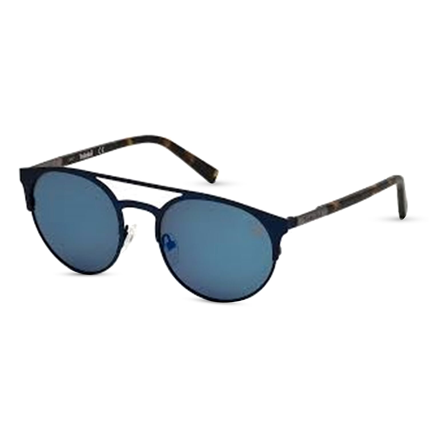 TIMBERLAND Blue Round Aviator Sunglasses with Blue Lenses