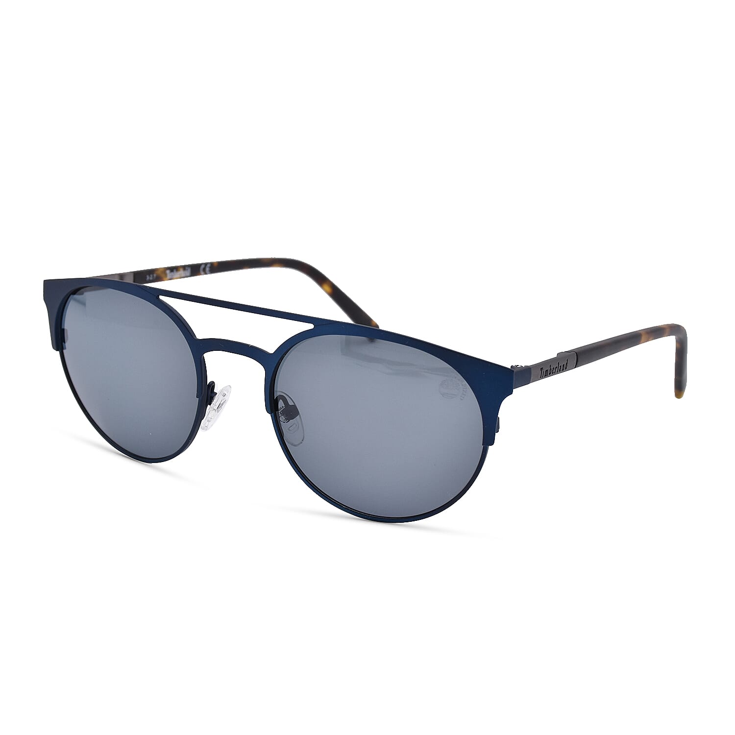 TIMBERLAND Blue Round Aviator Sunglasses with Blue Lenses