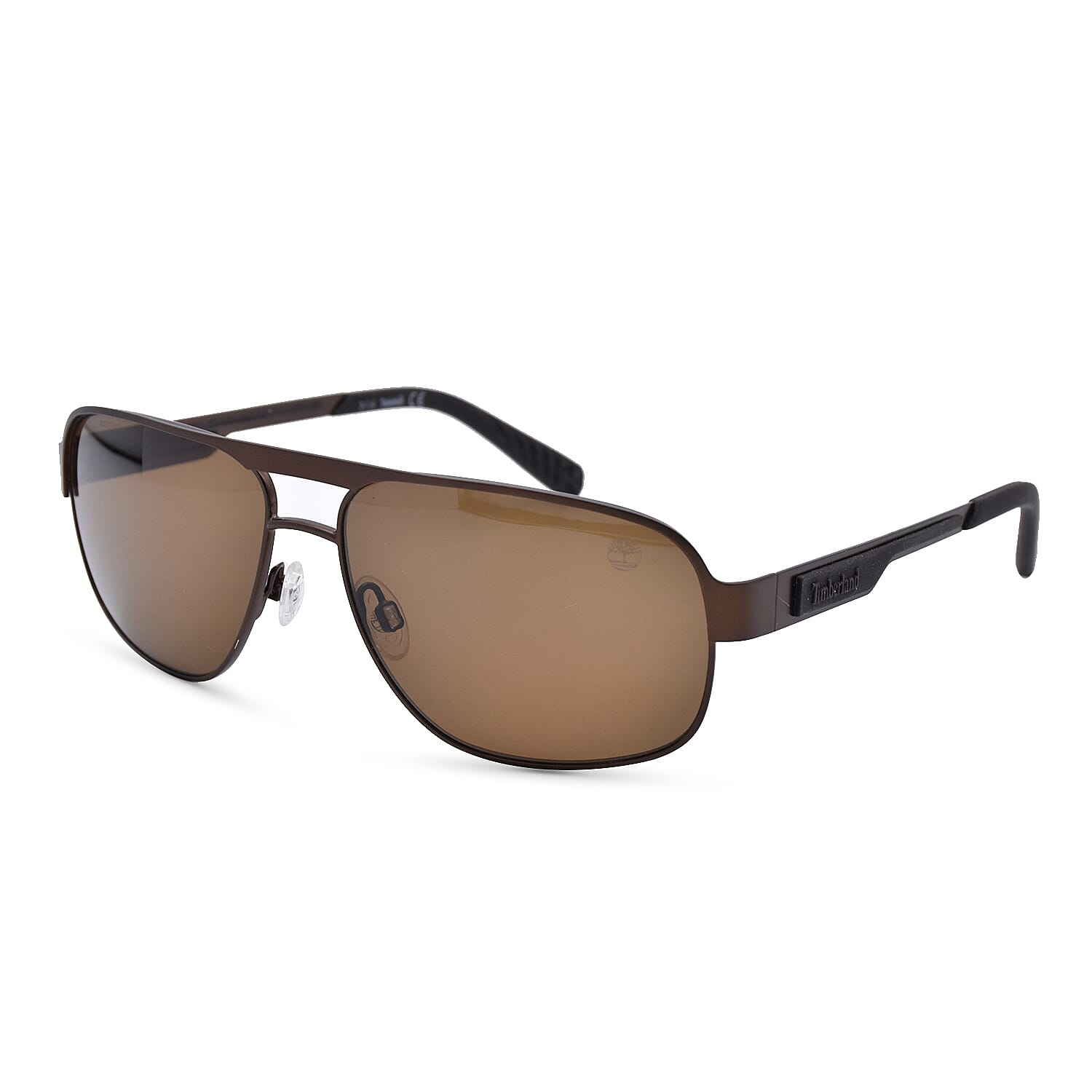TIMBERLAND Brown Aviator Sunglasses with Brown Lenses