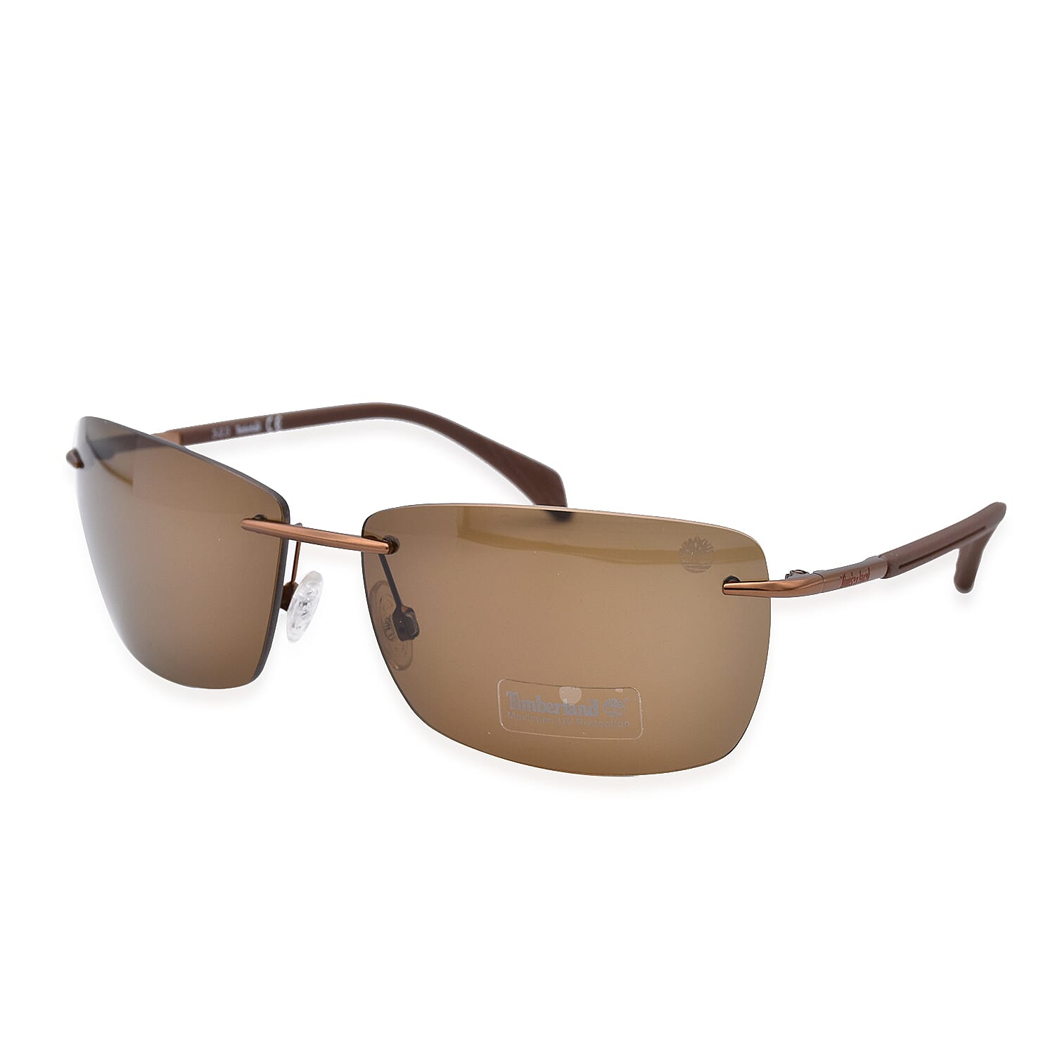 TIMBERLAND Rimless Sunglasses with Brown Lenses