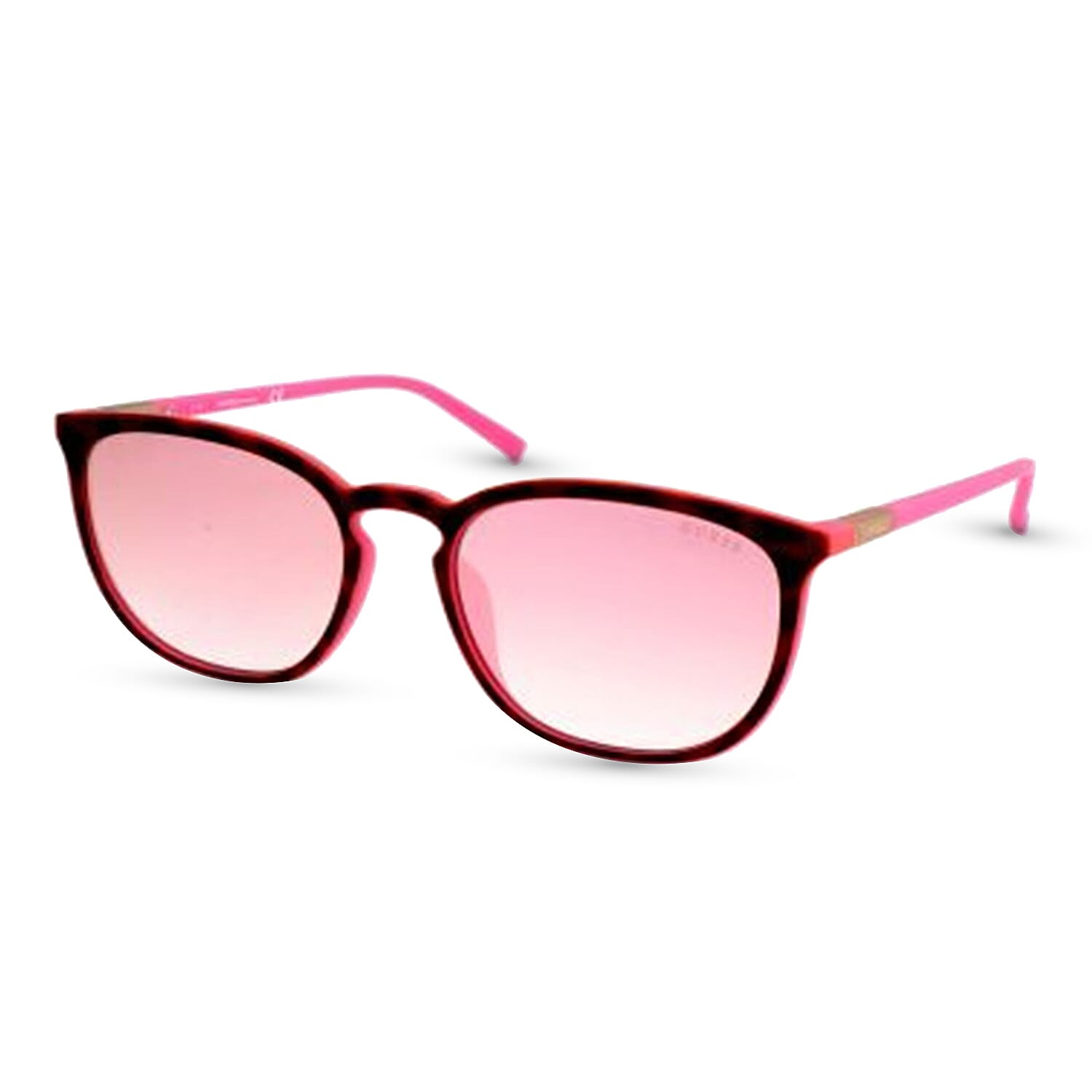GUESS Matt Pink Retro Sunglasses with Pink Lenses
