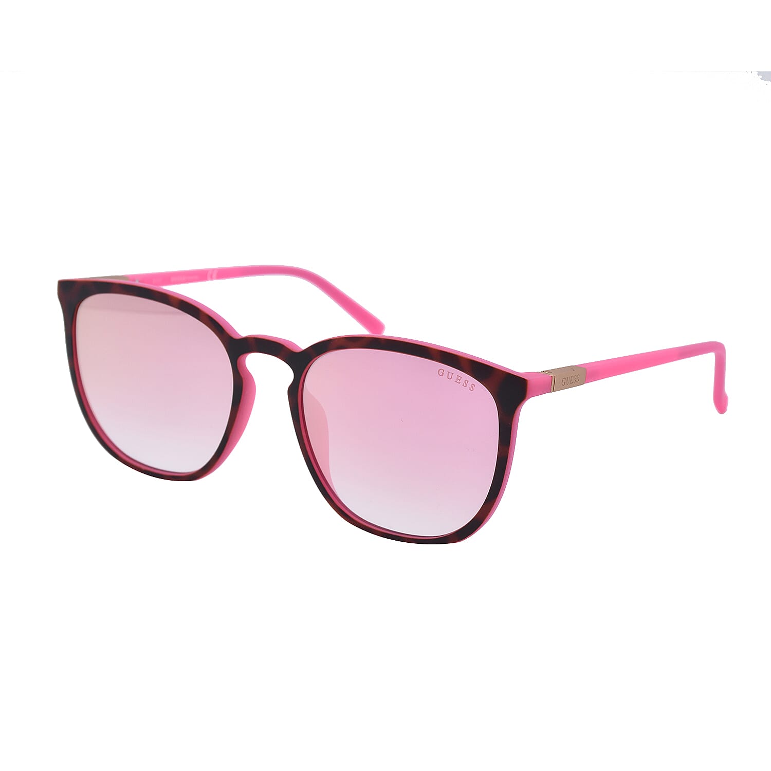 GUESS Matt Pink Retro Sunglasses with Pink Lenses