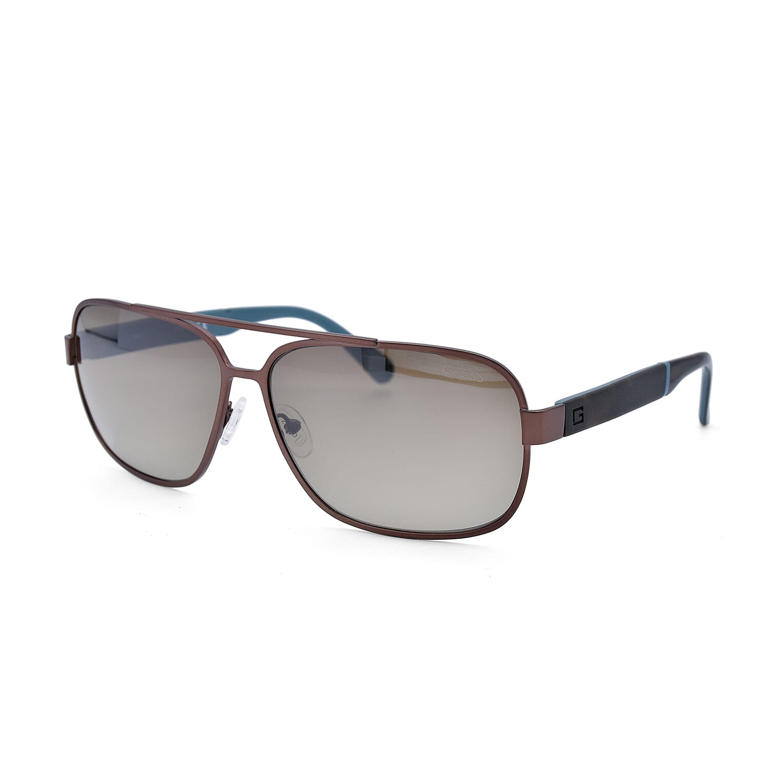 GUESS Brown Rectangular Aviator with Brown Lense