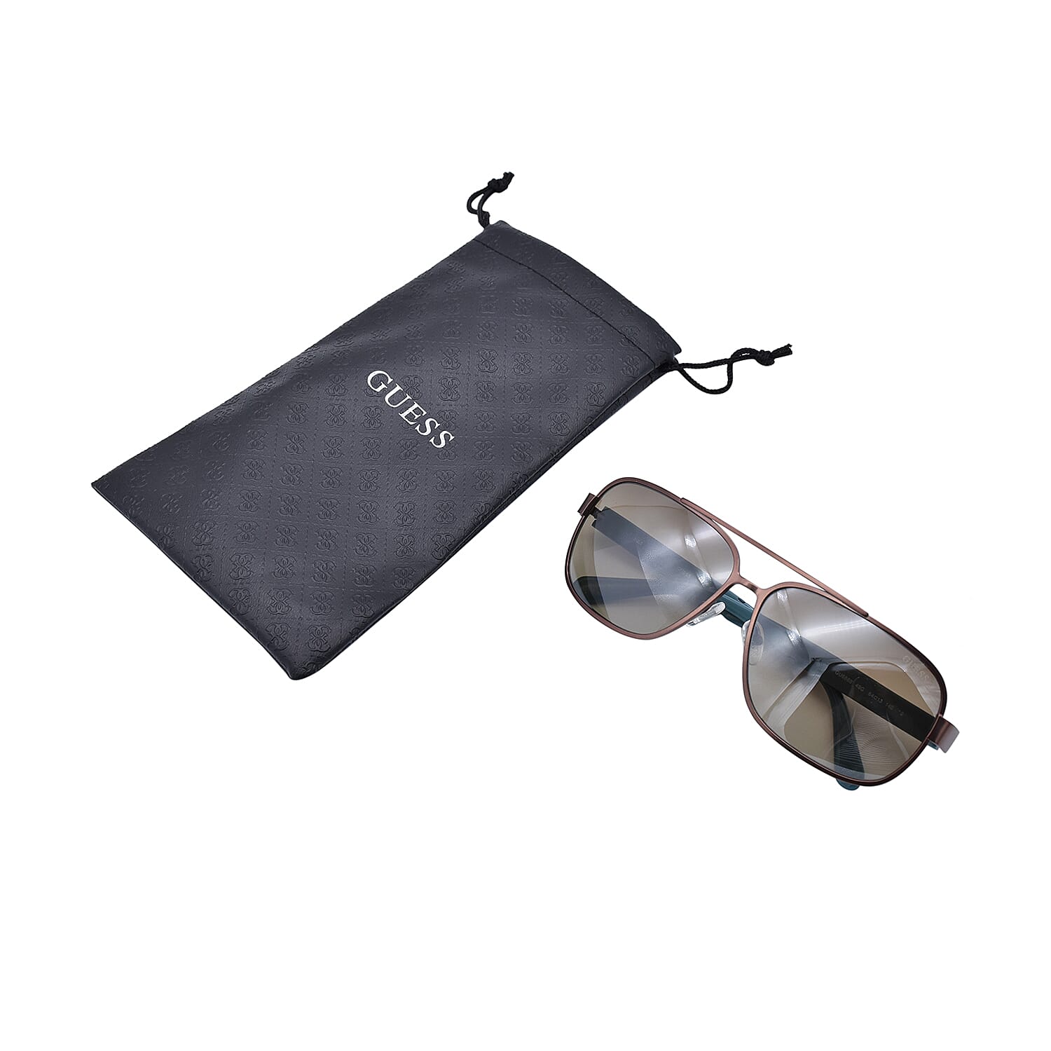 GUESS Brown Rectangular Aviator with Brown Lense