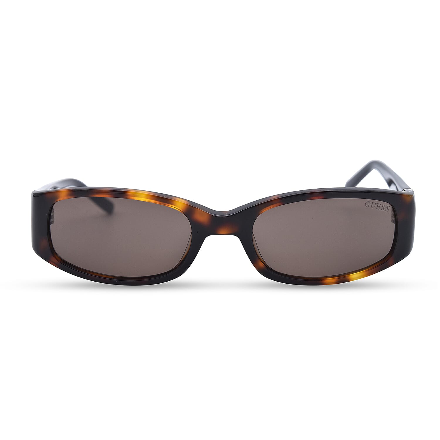 GUESS Tort Rectangular Sunglasses with Brown Lenses