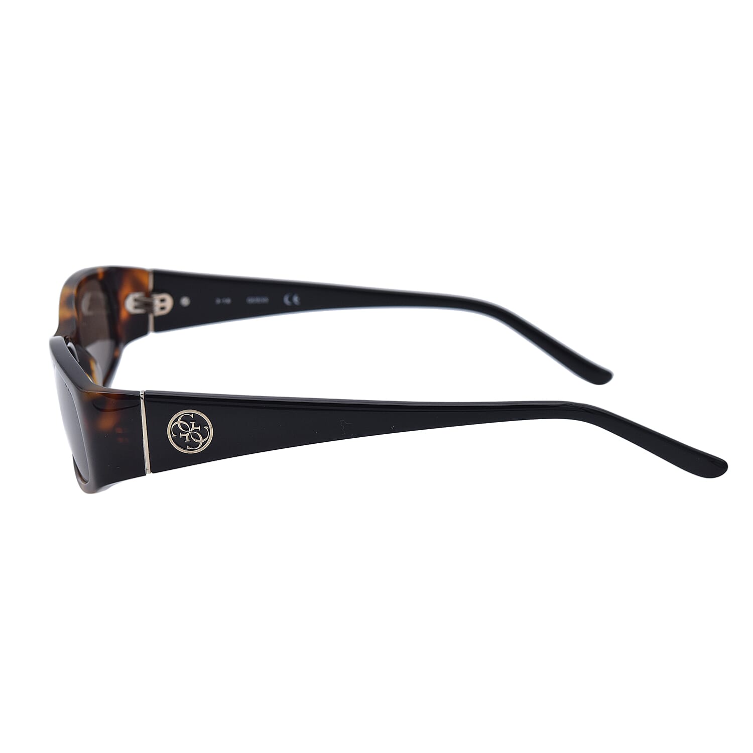 GUESS Tort Rectangular Sunglasses with Brown Lenses