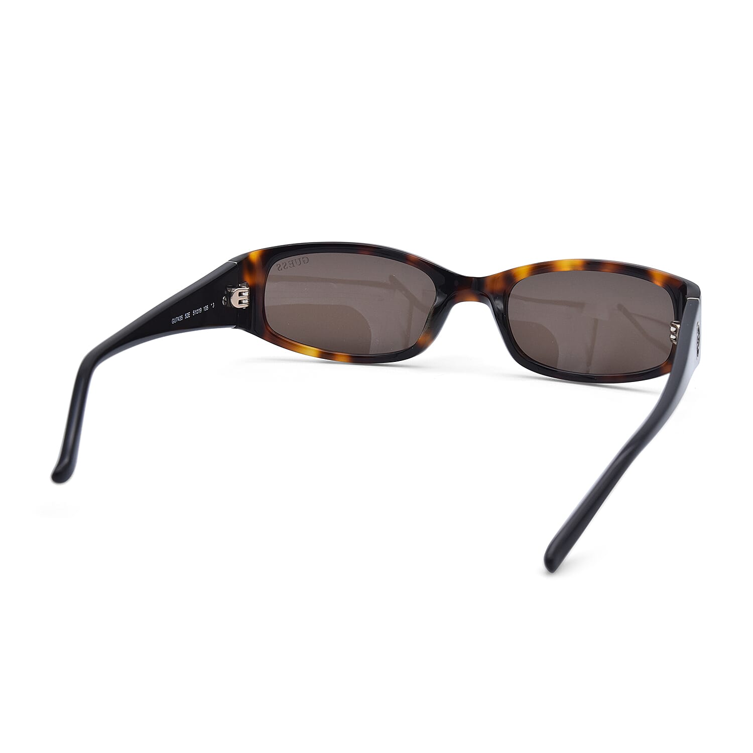 GUESS Tort Rectangular Sunglasses with Brown Lenses