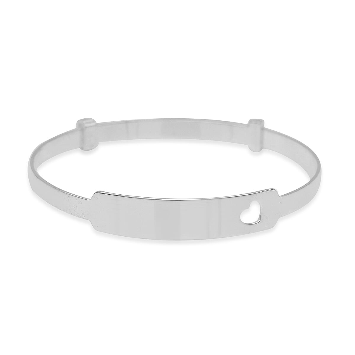 Italian Made - Sterling Silver Heart Cut Out Baby Bangle