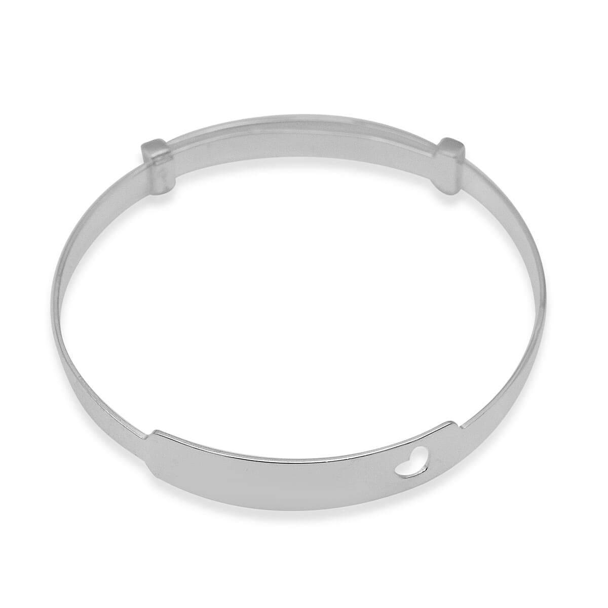 Italian Made - Sterling Silver Heart Cut Out Baby Bangle