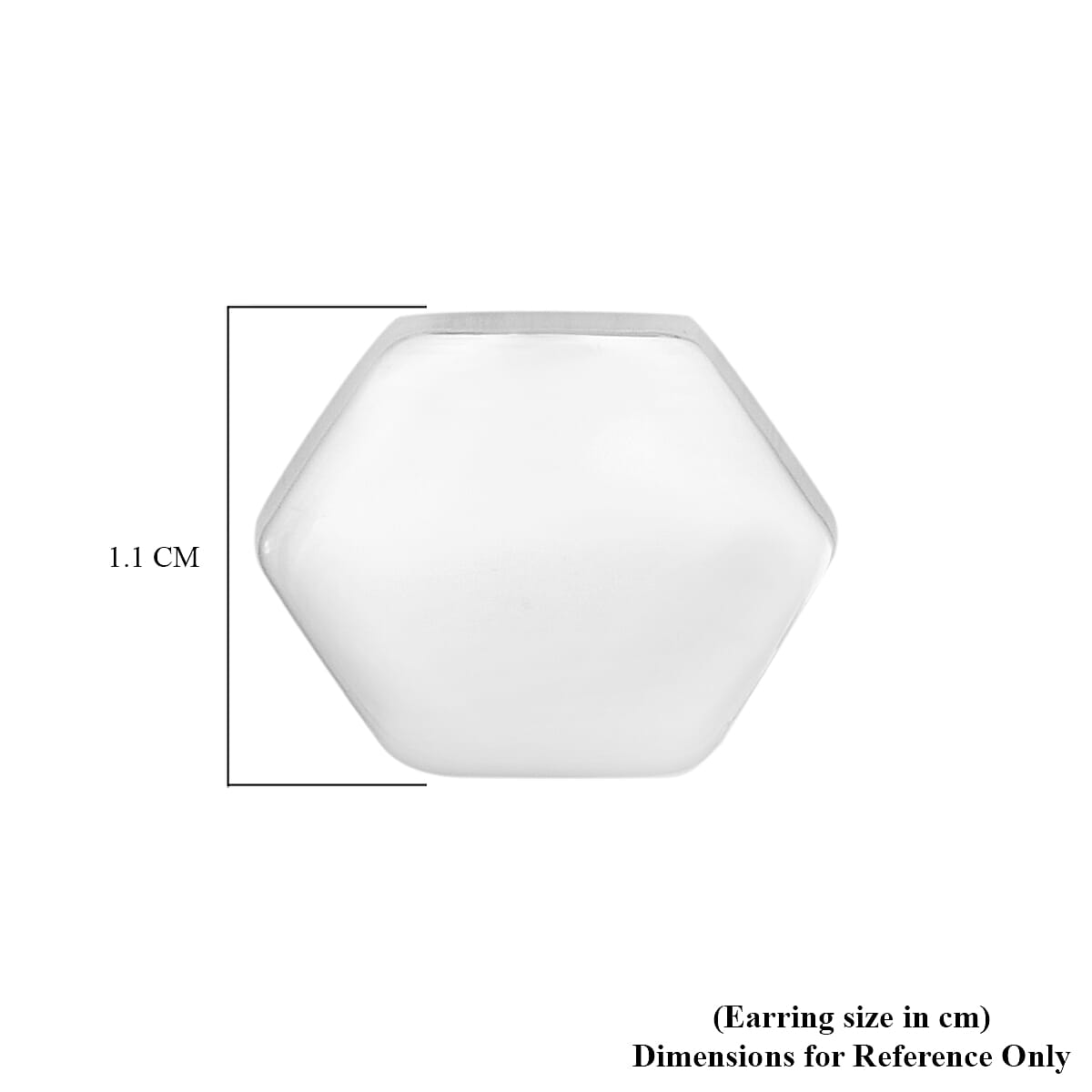 Sterling Silver Hexagon Stud Earrings (with Push Back)