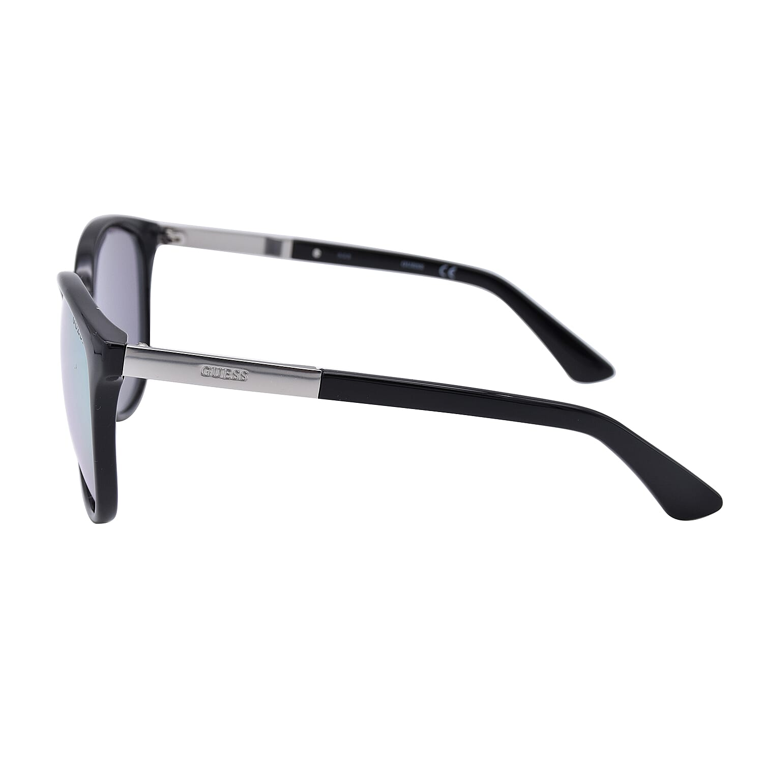 GUESS Retro Sunglasses With Mirror Lenses And Metal Temples With Guess Writiing