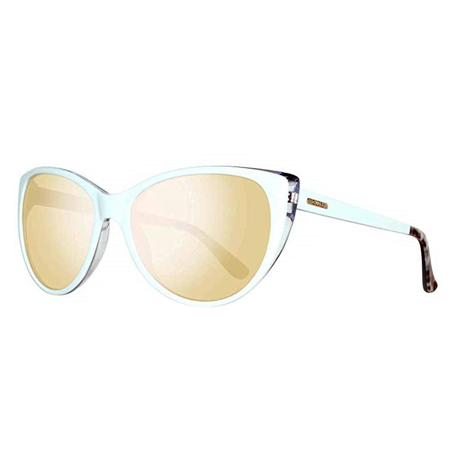 GUESS White Cat-Eye Sunglasses with Mirror Lenses