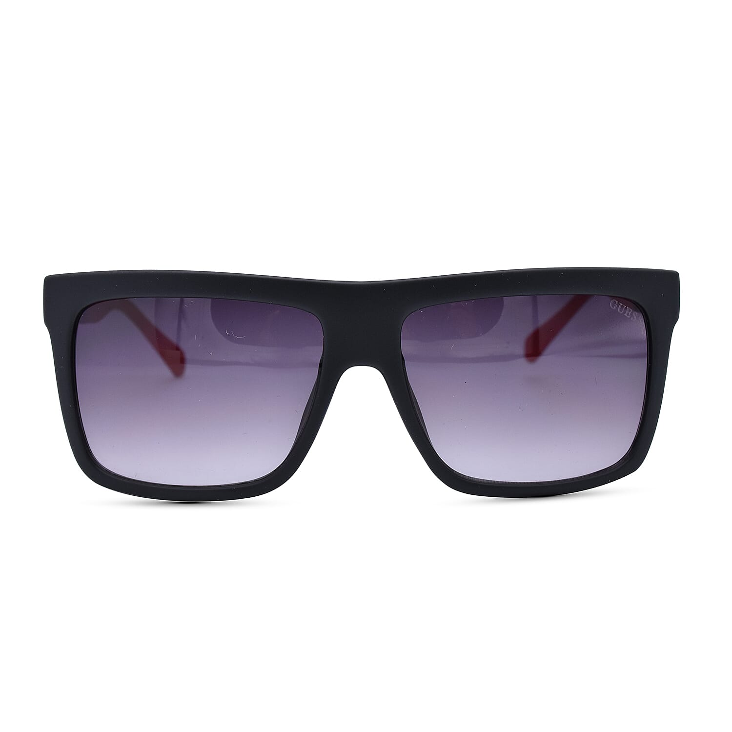 Guess Black Flat-Top Sunglasses with Red Tips