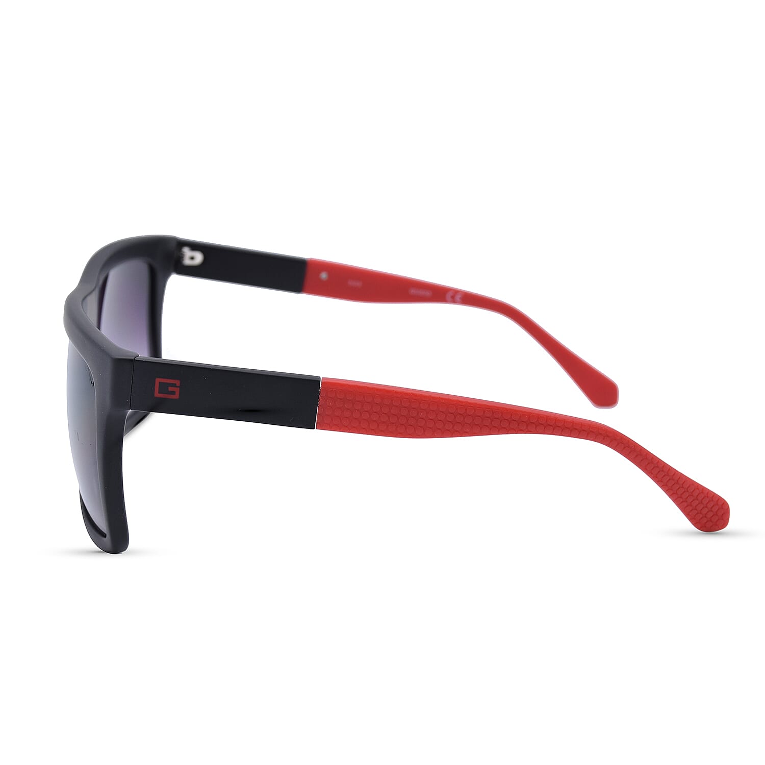 Guess Black Flat-Top Sunglasses with Red Tips