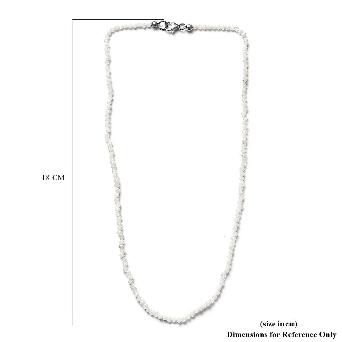 Rainbow Moonstone Beaded Necklace (Size 18) in Sterling Silver 24.68 Ct.