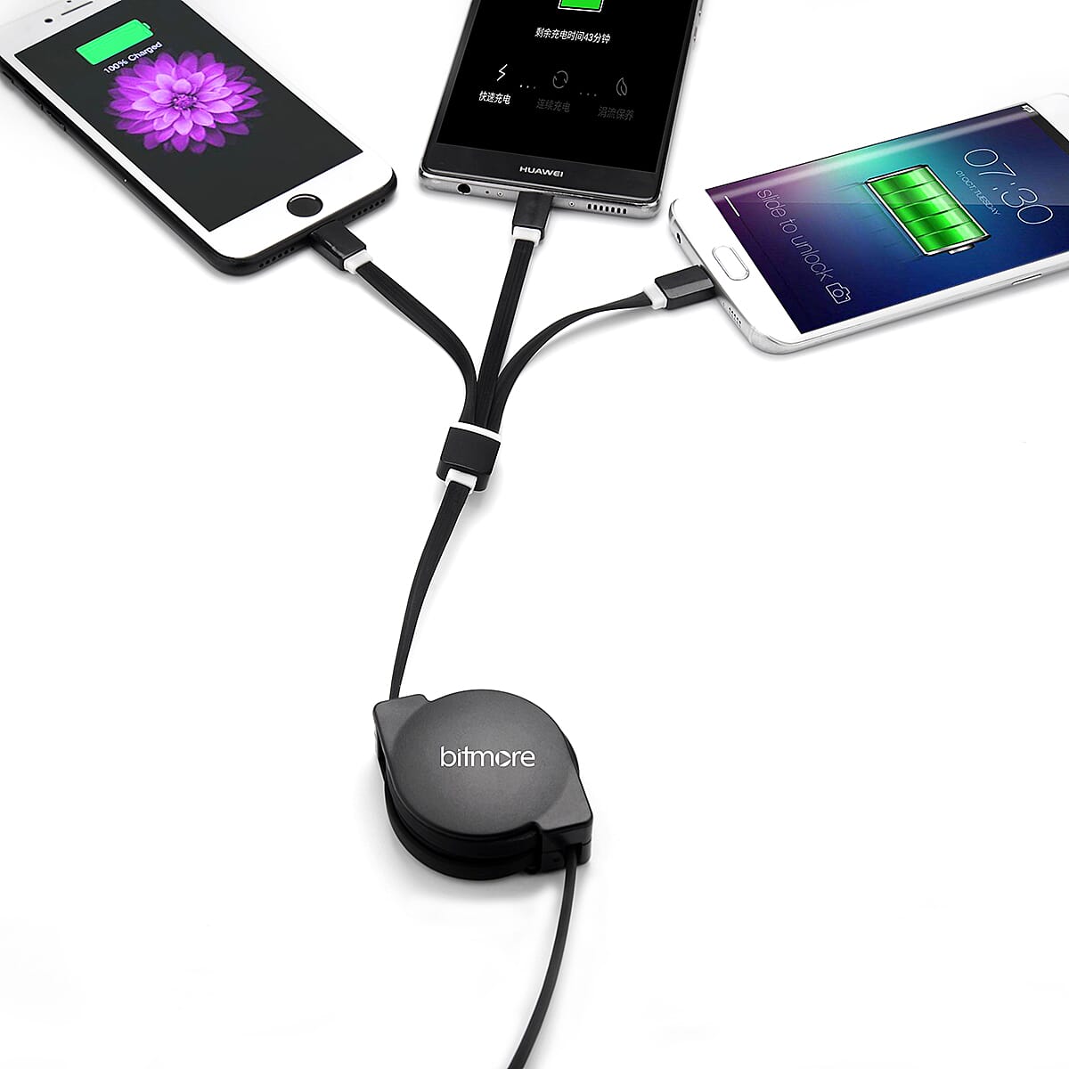 Bitmore 3-in-1 Retractable Fast Charging Cable