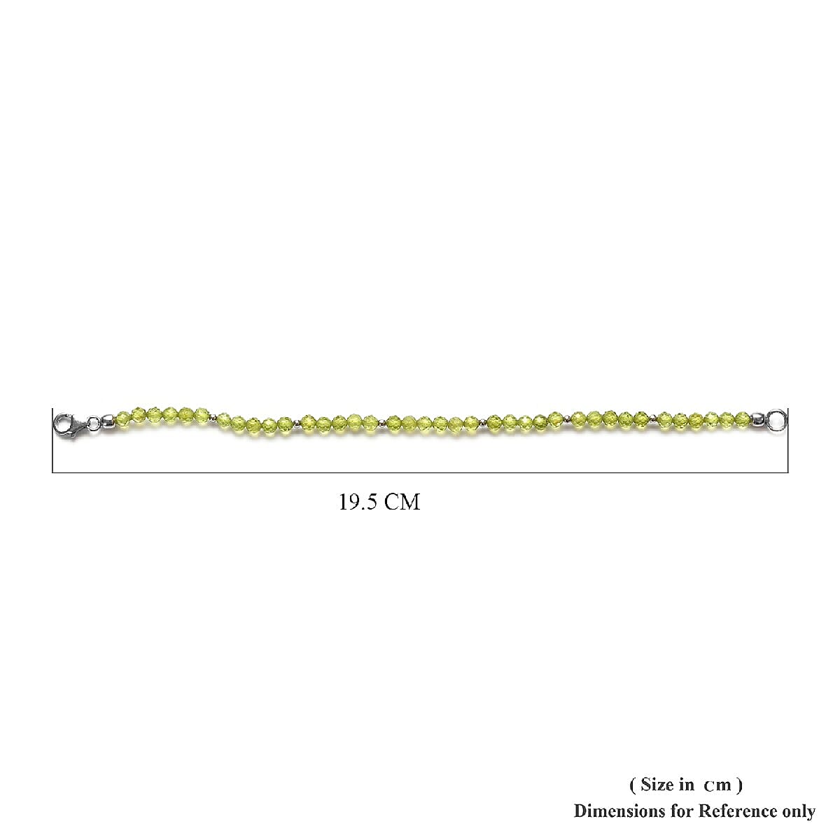 Peridot Beaded Bracelet (Size 7.5) in Sterling Silver 19.40 Ct.
