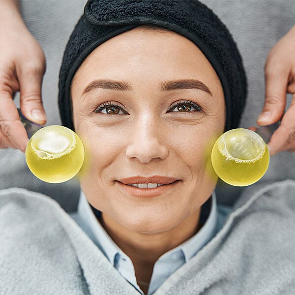 Set of 2 - Facial Massage Ice Globes (Size:13x3Cm) - Champagne