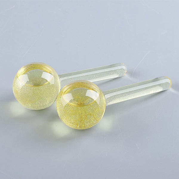 Set of 2 - Facial Massage Ice Globes (Size:13x3Cm) - Champagne