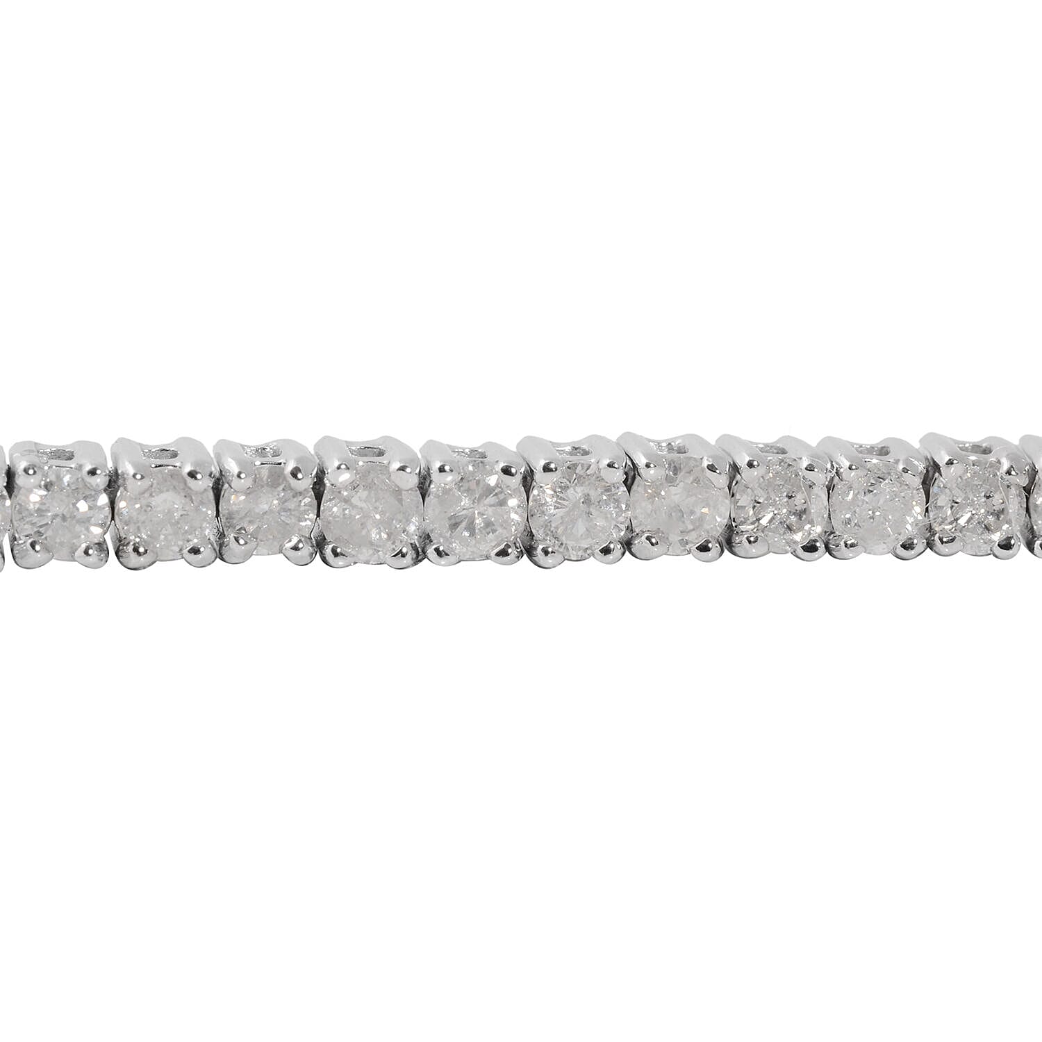 14K White Gold, Certified Independent Laboratories Diamond (I1-I2-G-H) Line Bracelet (Size 7) 1.76 Ct, Gold Wt. 8.10 Gms