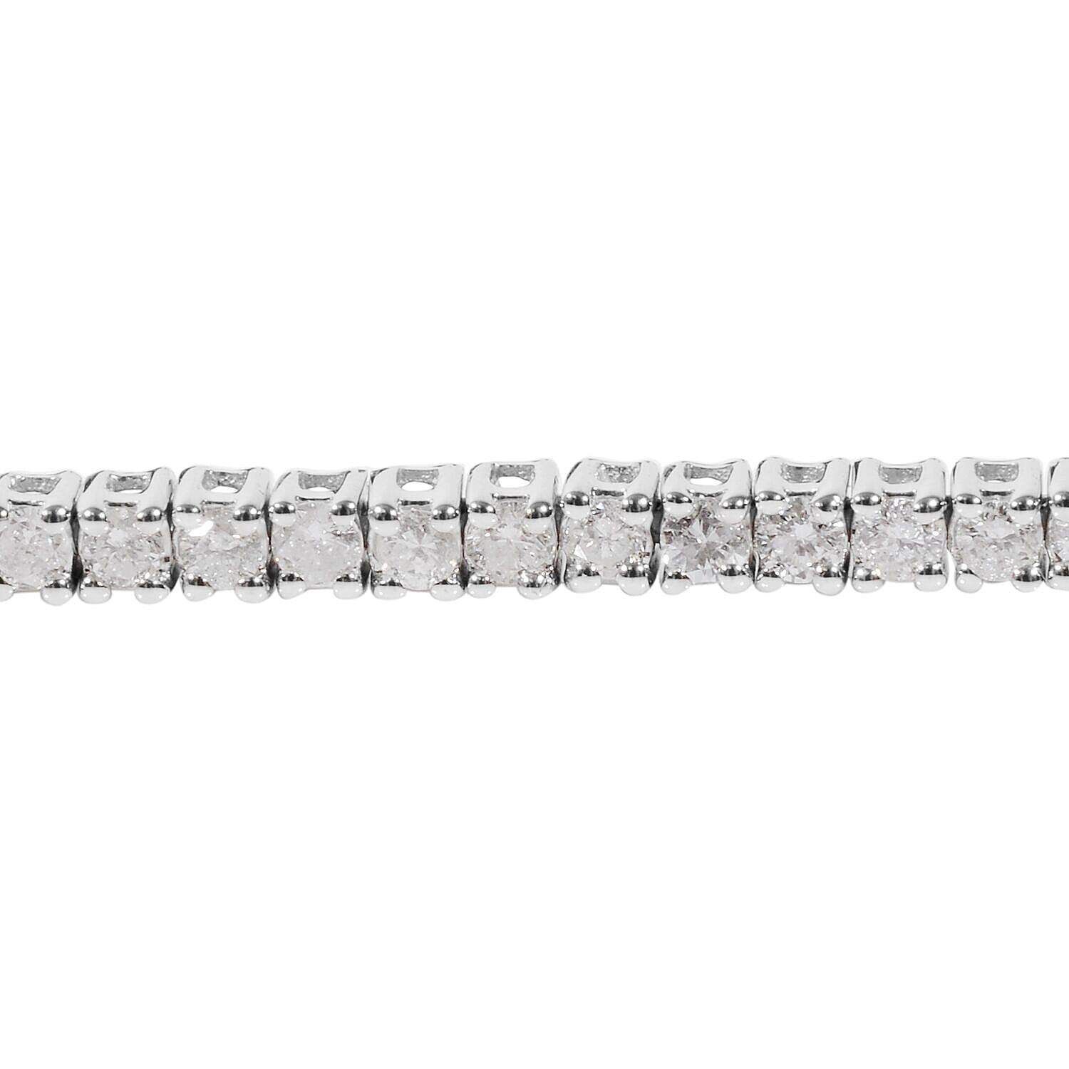 14K White Gold Independent Laboratories Certified Diamond (I1-I2-G-H) Line Bracelet (Size 7.25) 3.00 Ct, Gold Wt. 8.75 Gms