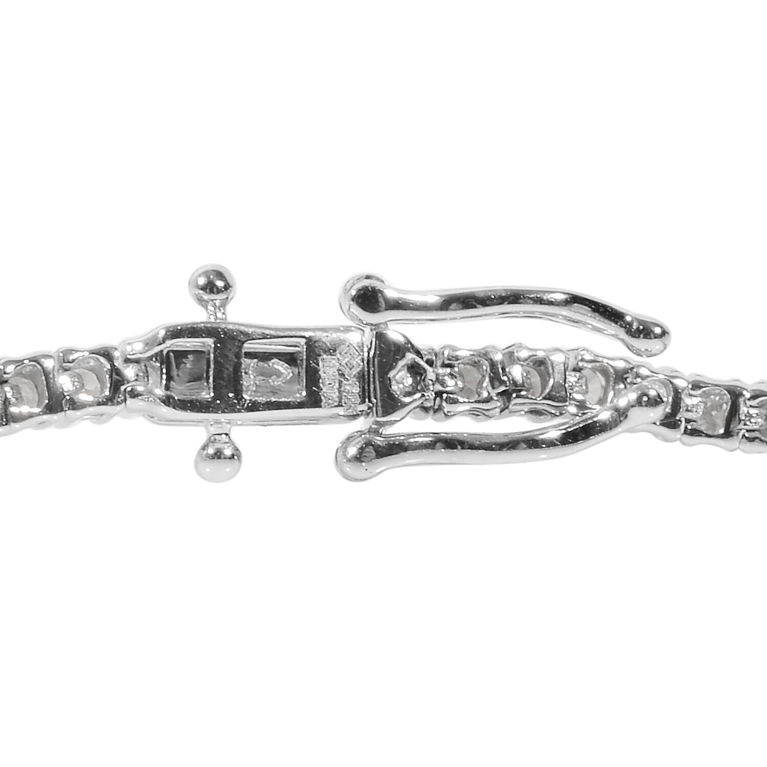 14K White Gold Independent Laboratories Certified Diamond (I1-I2-G-H) Line Bracelet (Size 7.25) 3.00 Ct, Gold Wt. 8.75 Gms