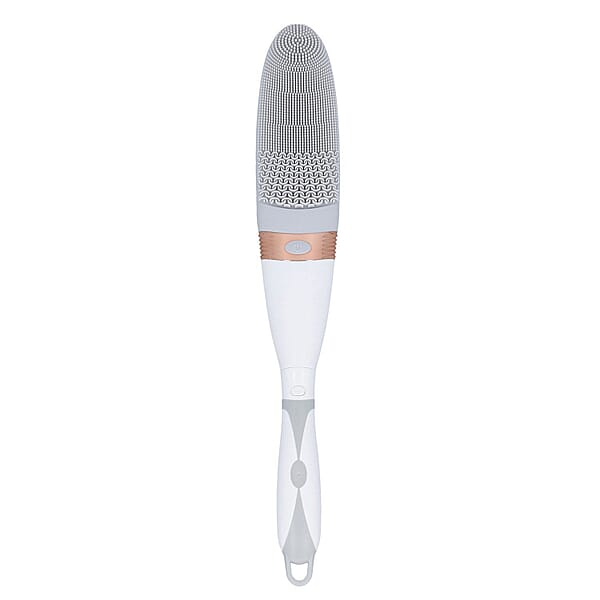 Electric Vibration Long Handle Silicone Bath Brush Grey 6088974 TJC