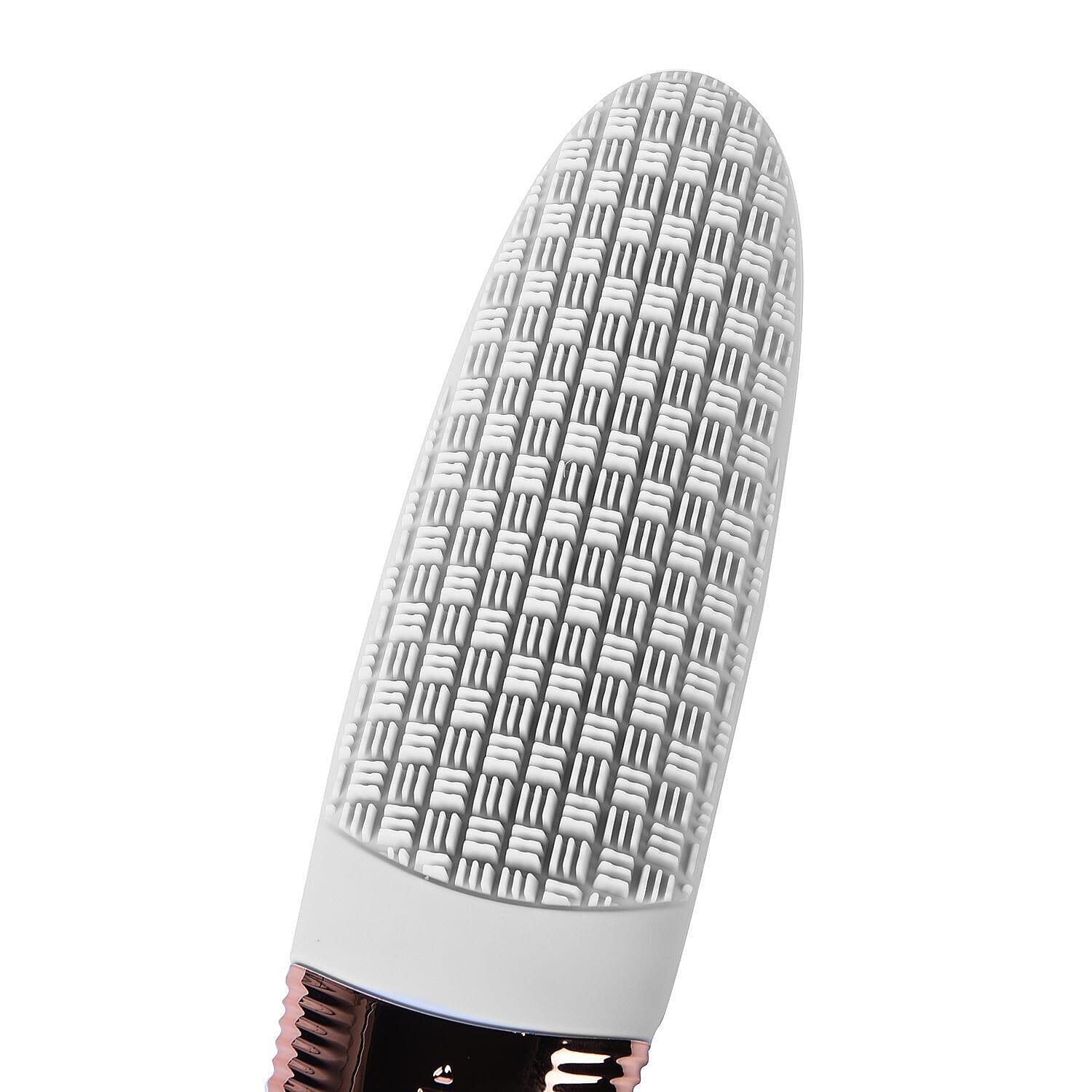 Electric Vibration Long Handle Silicone Bath Brush (Requires 2AA Batteries - Not Included) - Grey