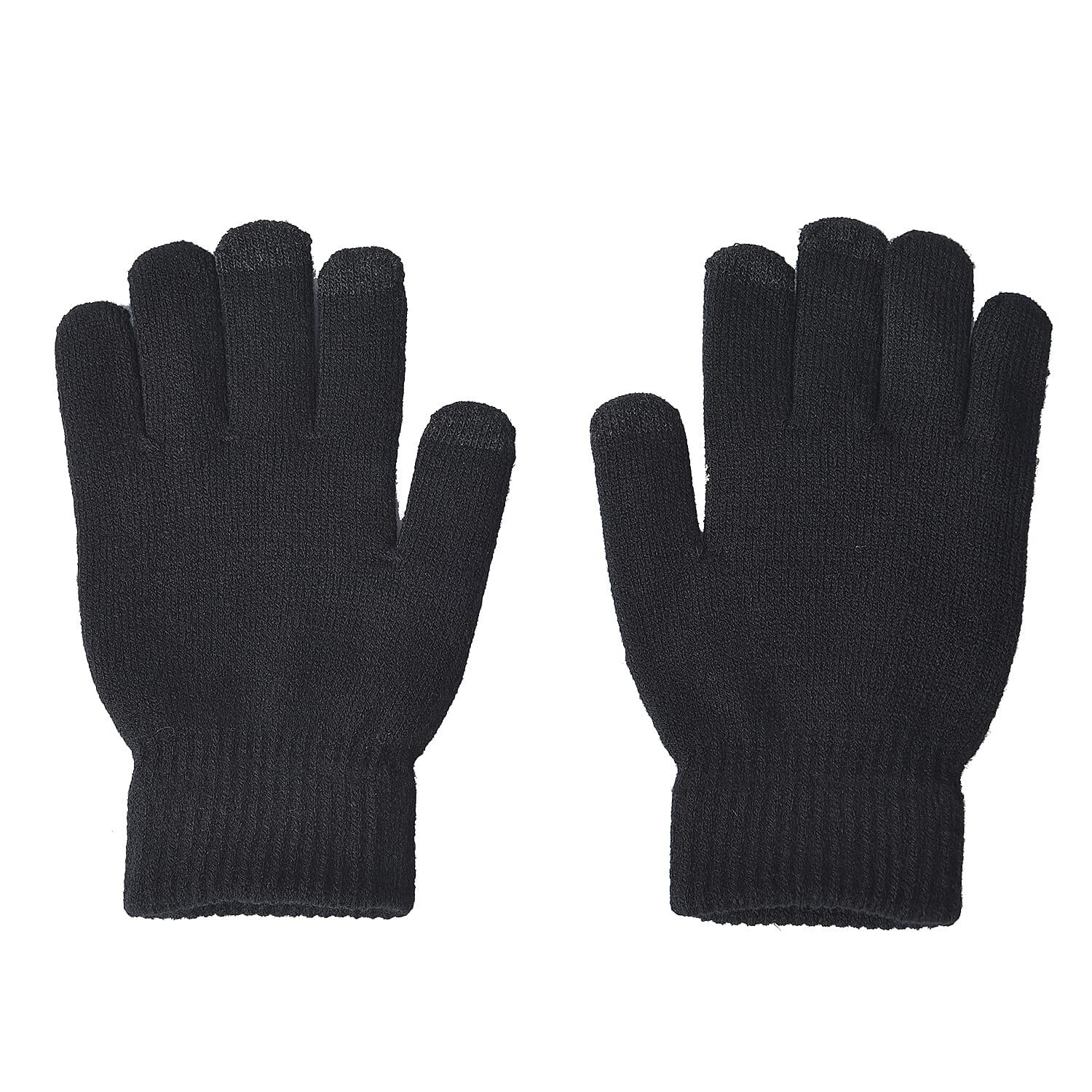 Unisex Triangle Thermal Touchscreen Gloves-Black