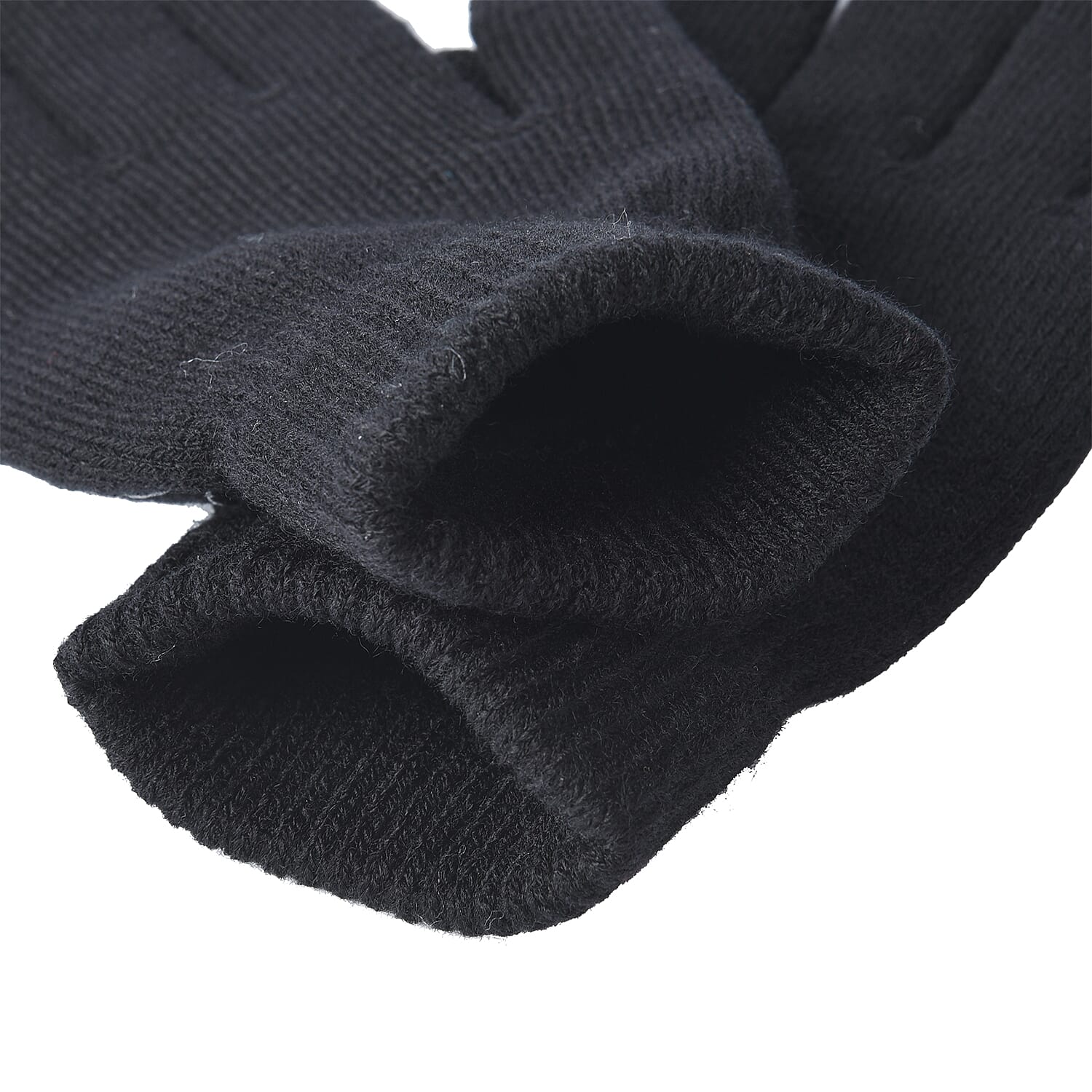 Unisex Triangle Thermal Touchscreen Gloves-Black
