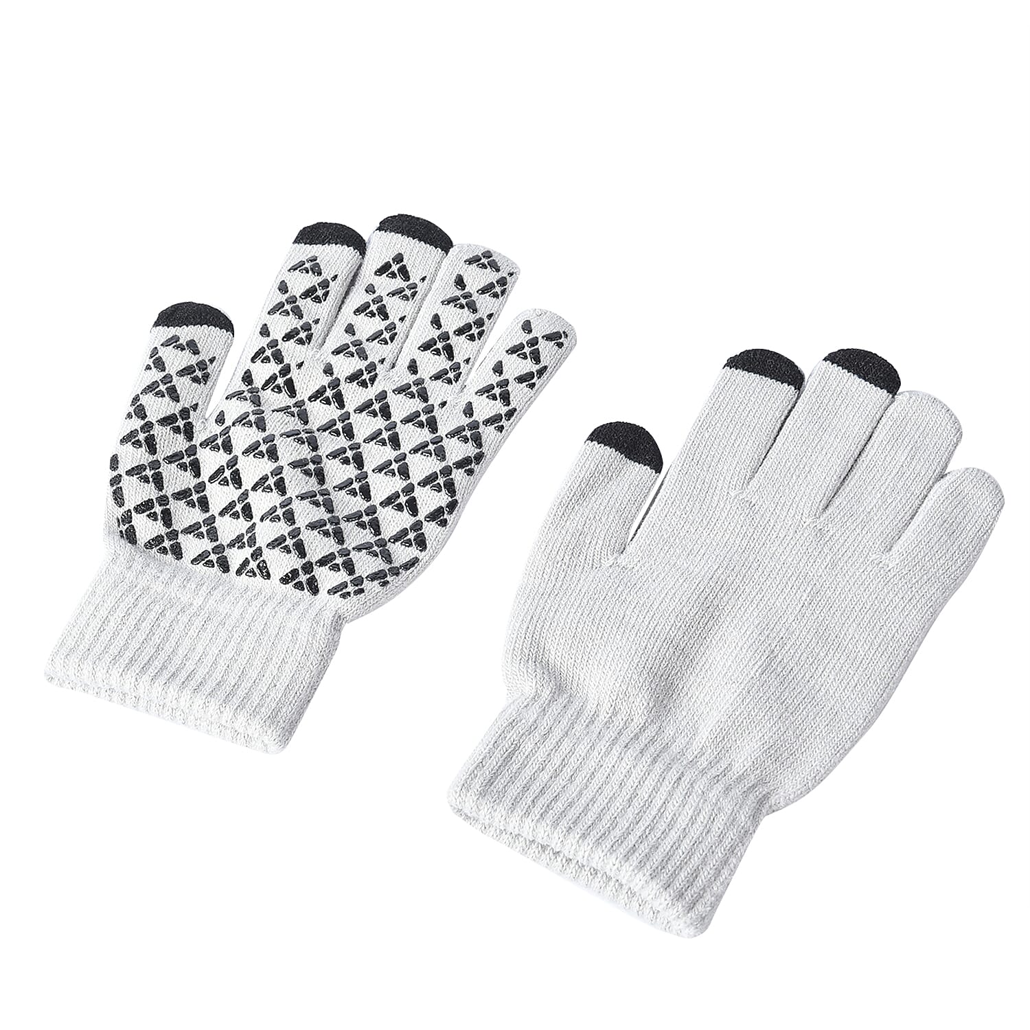 Unisex Triangle Thermal Touchscreen Gloves-Black