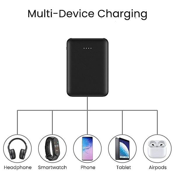 Wesdar 5000 mah Power Bank with Wireless Charger in Sucker Size:10x6.3x1.7Cm) - Black