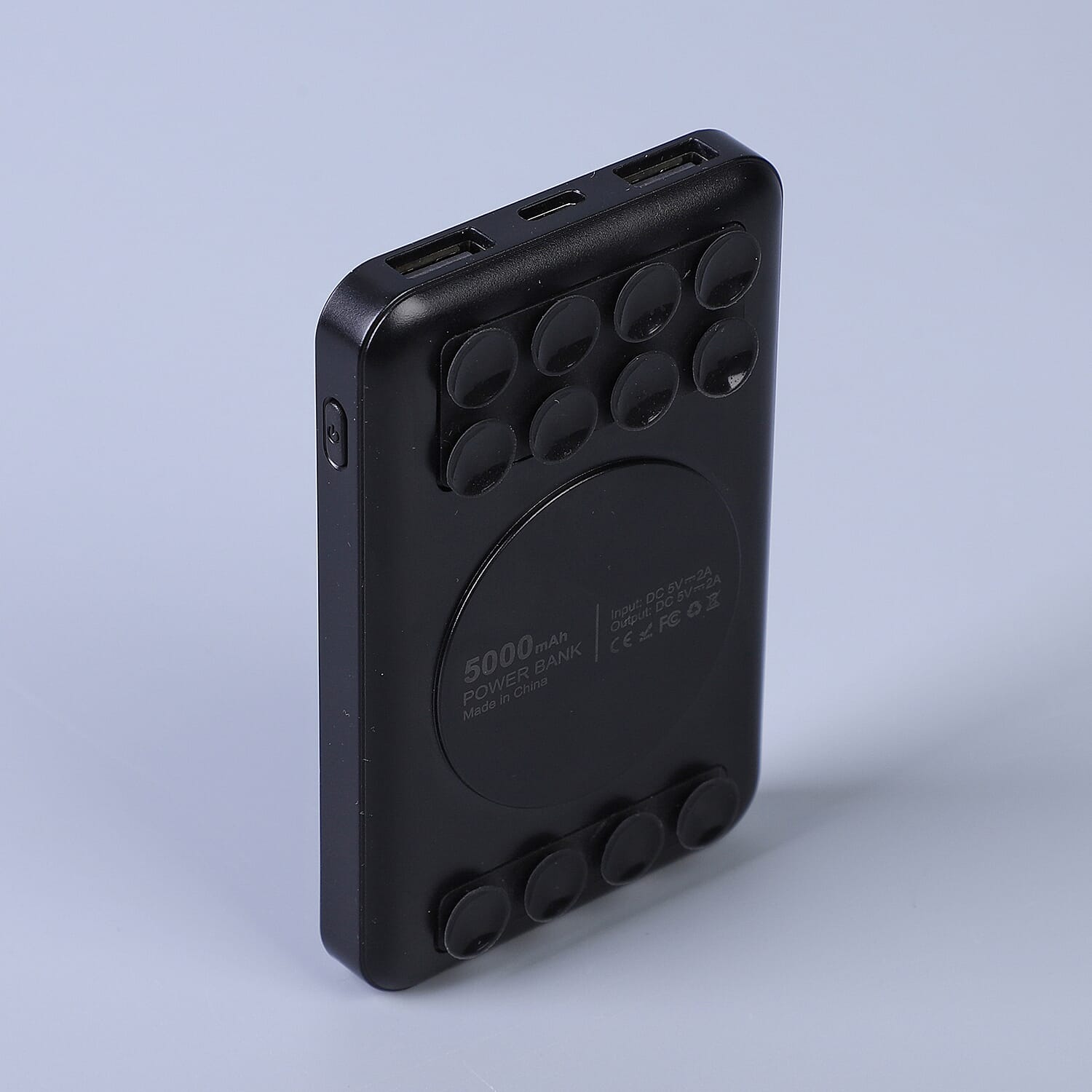 Wesdar 5000 mah Power Bank with Wireless Charger in Sucker Size:10x6.3x1.7Cm) - Black