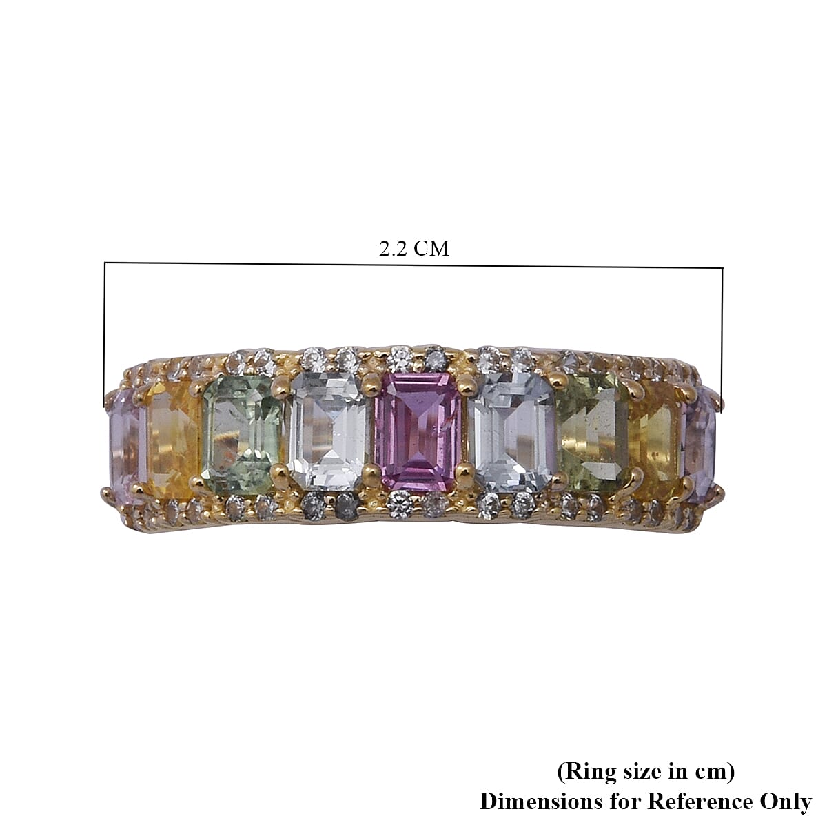 Limited Available 9K Yellow Gold Natural Rainbow Sapphire and Natural Cambodian Zircon Ring 2.52 Ct.