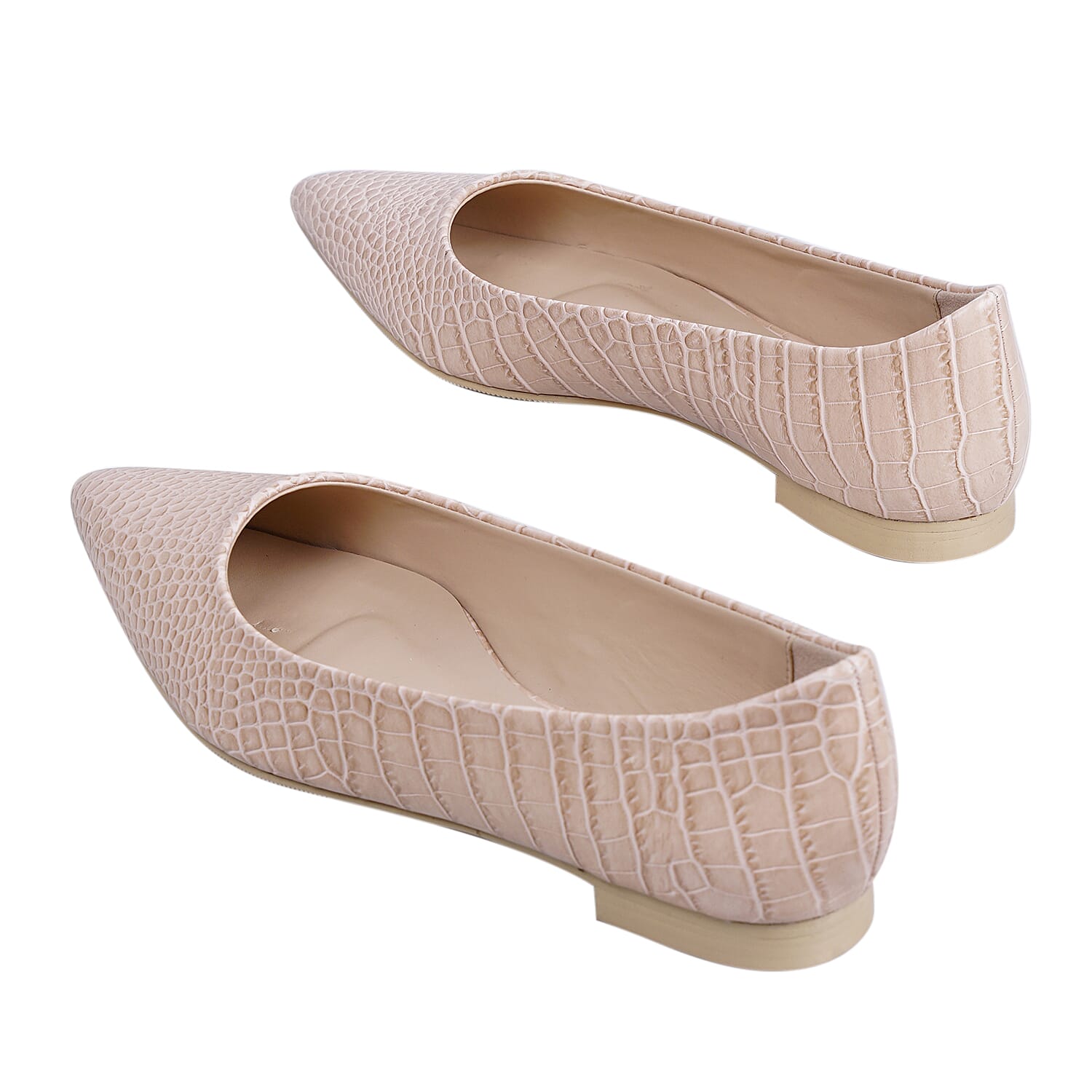 Inyati - VIOLET Croc Slip-On Flat Ballerinas (Size 4) - Peach