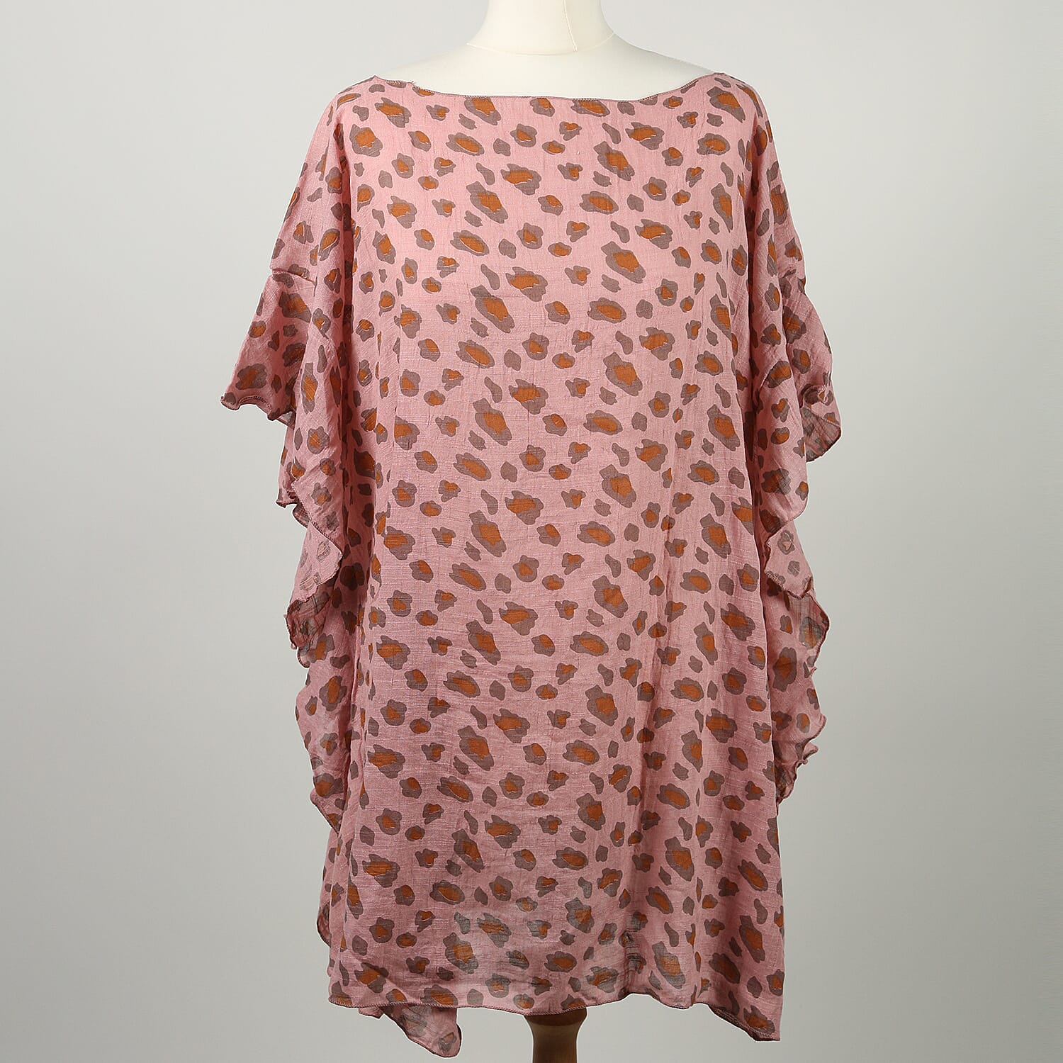 Leopard Printed Kaftan in Pink (Size 70x75cm)
