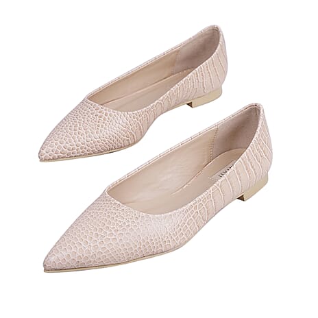 Inyati - VIOLET Croc Slip-On Flat Ballerinas (Size 7) - Peach