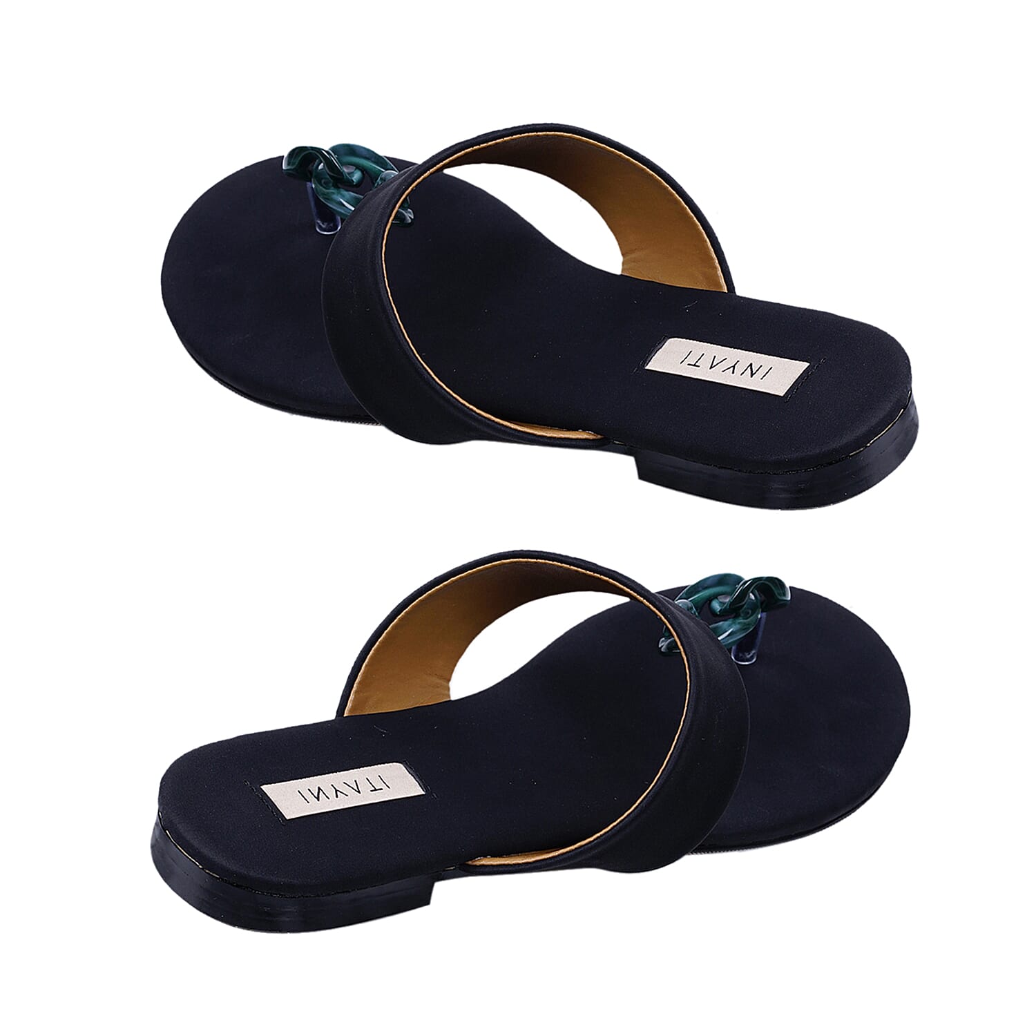 Inyati - LEANDRA Thong Style Sandal in Black (Size 4)