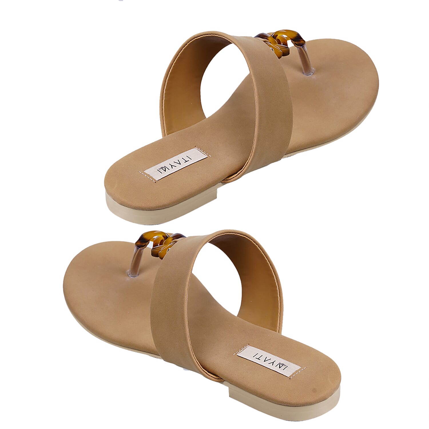 Inyati - LEANDRA Thong Style Sandal in Black (Size 4)