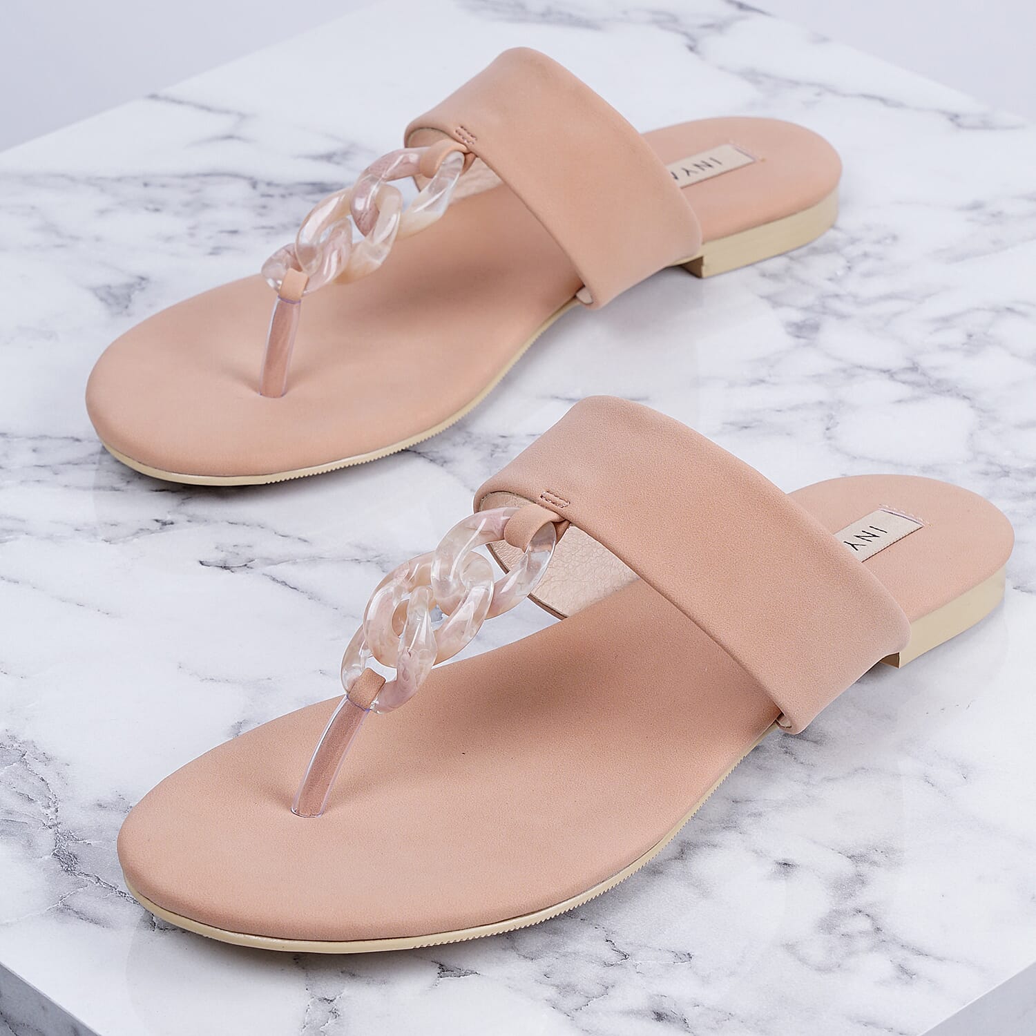 Inyati - LEANDRA Thong Style Sandal in Black (Size 4)