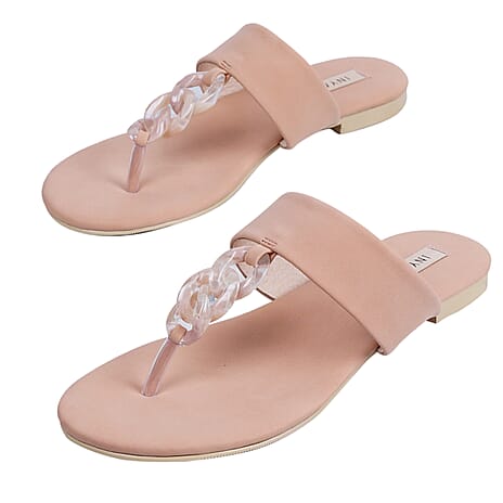 Inyati - LEANDRA Thong Style Sandal in Peach (Size 6)